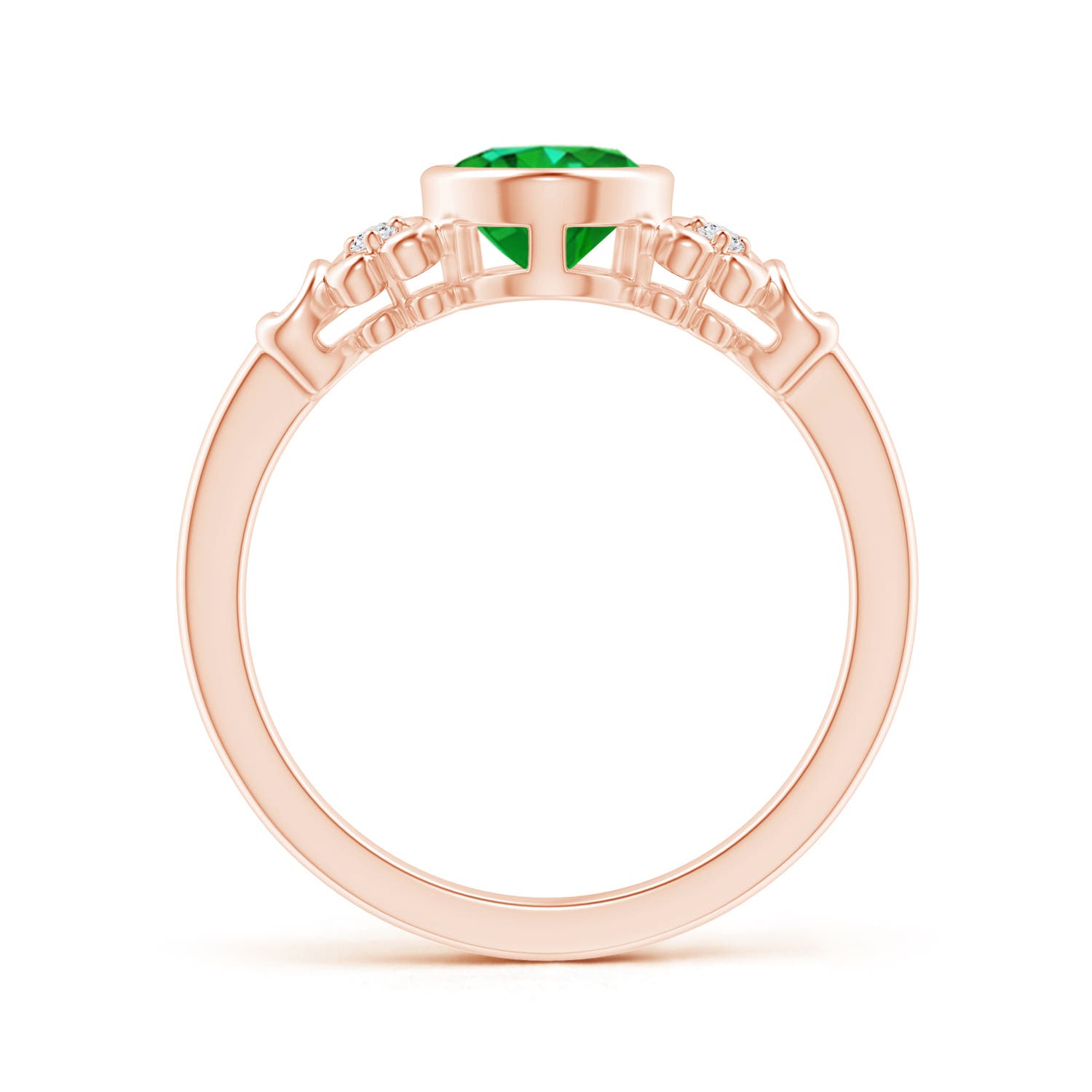 AAAA - Emerald / 1.15 CT / 14 KT Rose Gold