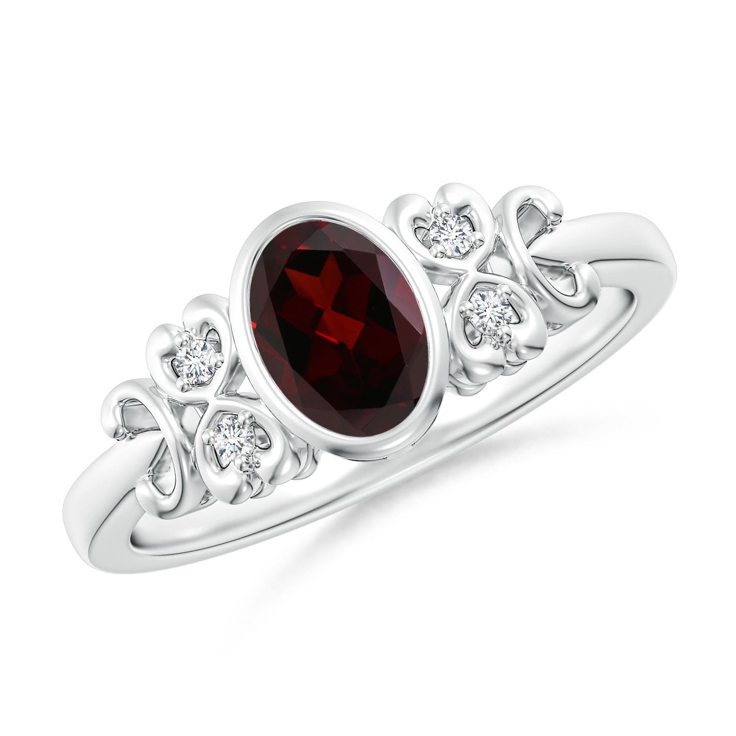 A - Garnet / 0.94 CT / 14 KT White Gold