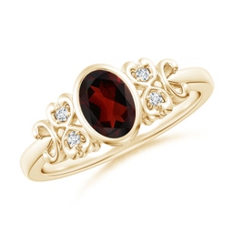 Vintage Inspired Yellow Gold Garnet Rings