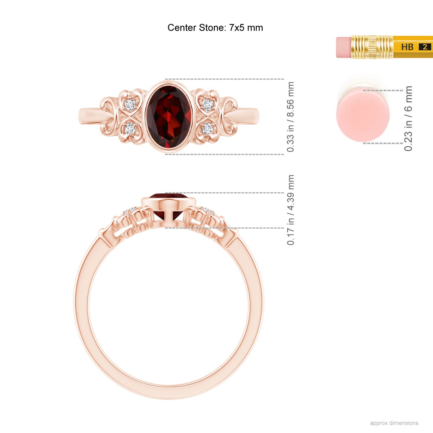 AAA - Garnet / 0.94 CT / 14 KT Rose Gold