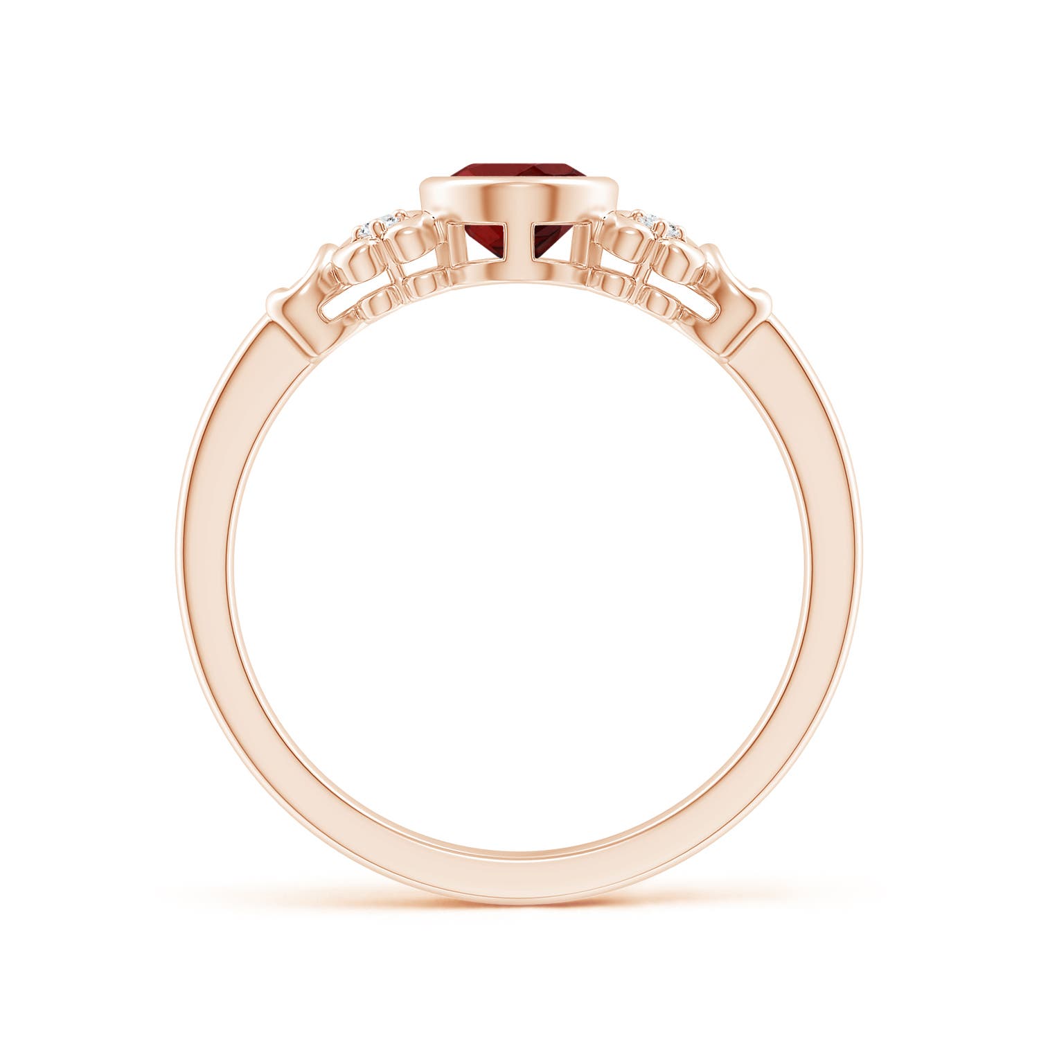 AAAA - Garnet / 0.94 CT / 14 KT Rose Gold