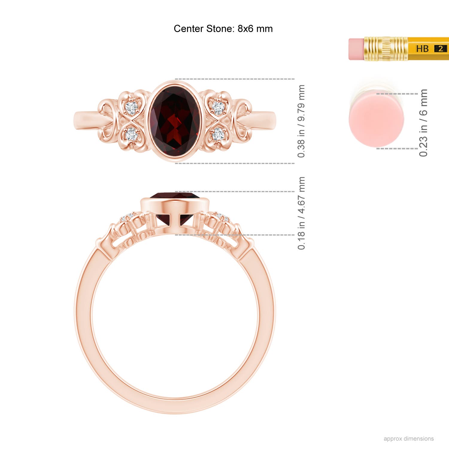 A - Garnet / 1.5 CT / 14 KT Rose Gold