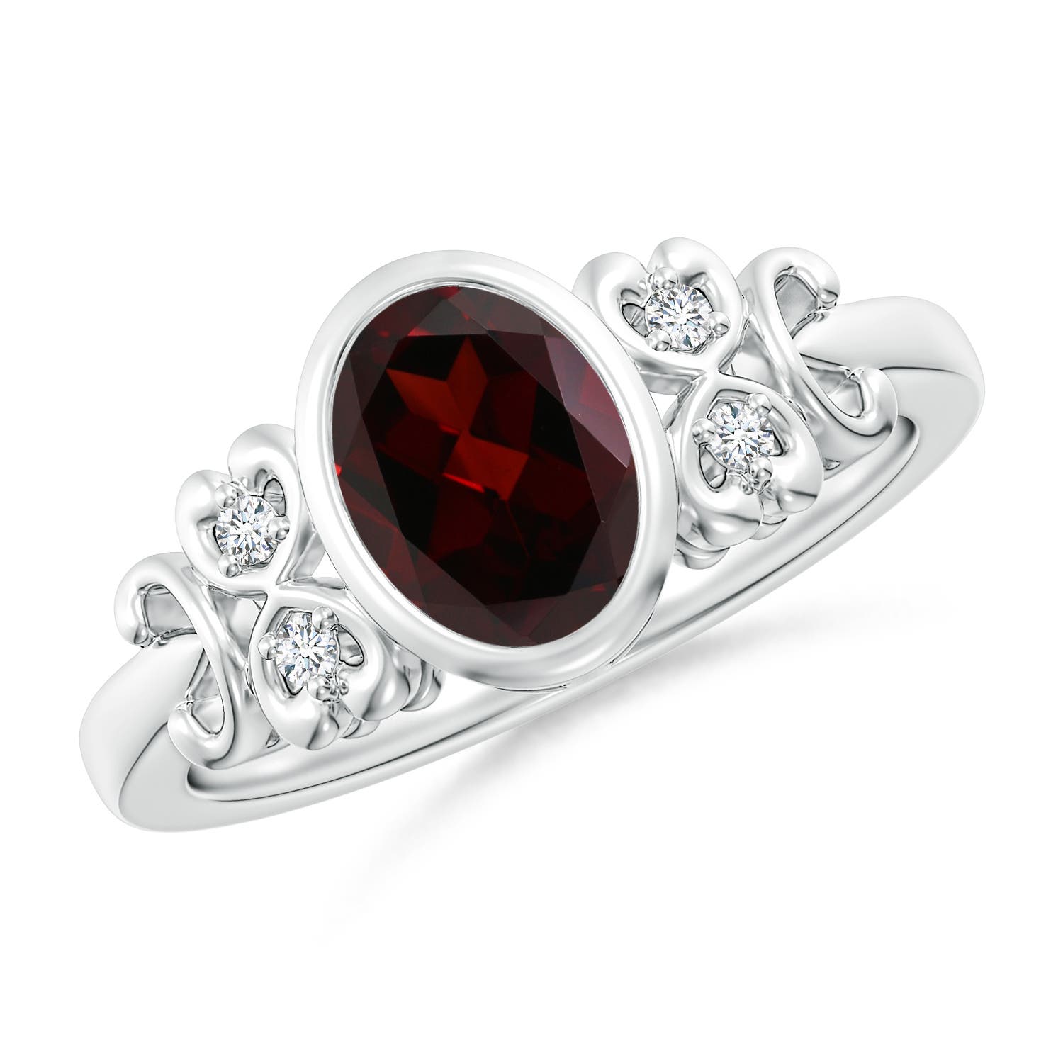 A - Garnet / 1.5 CT / 14 KT White Gold