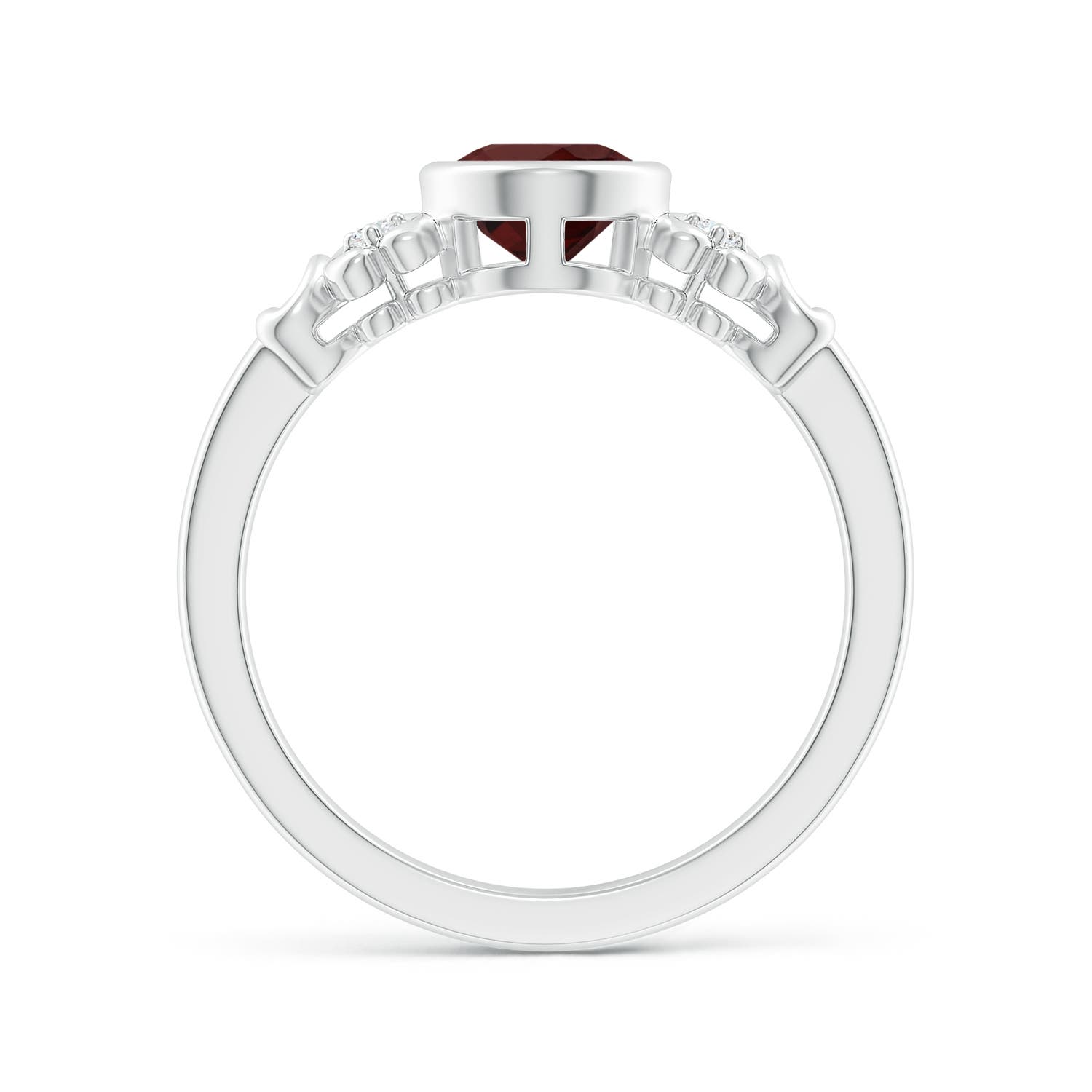 AA - Garnet / 1.5 CT / 14 KT White Gold