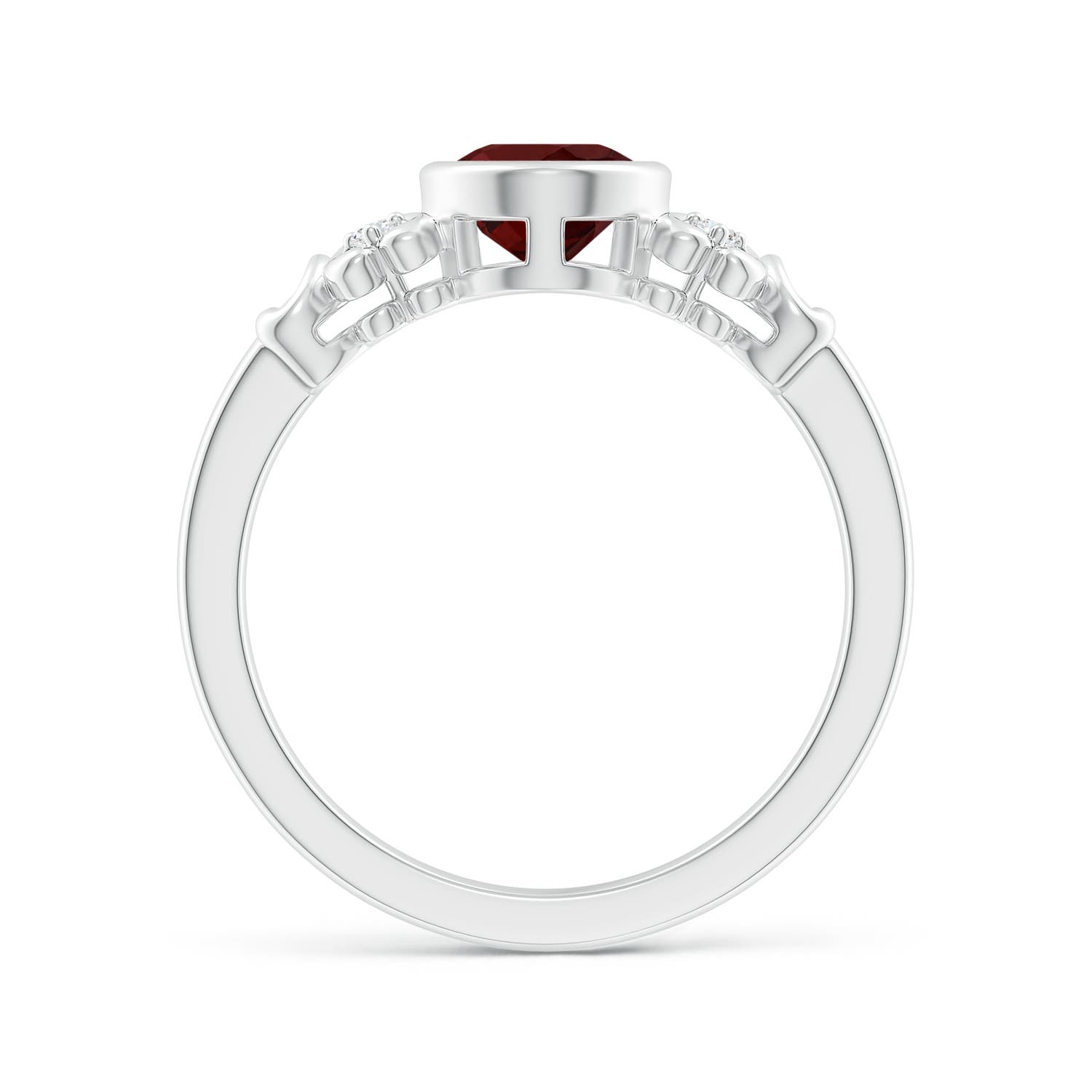 AAA - Garnet / 1.5 CT / 14 KT White Gold