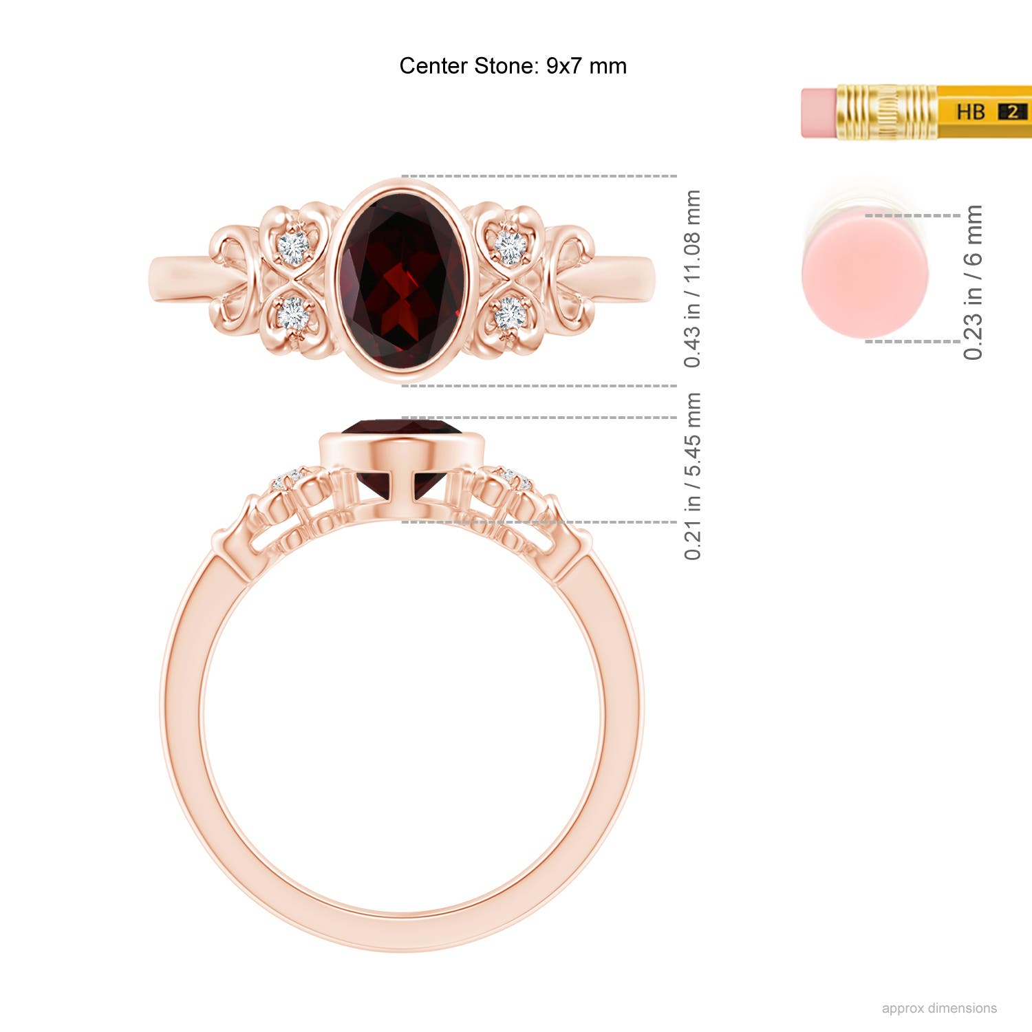 A - Garnet / 2.06 CT / 14 KT Rose Gold