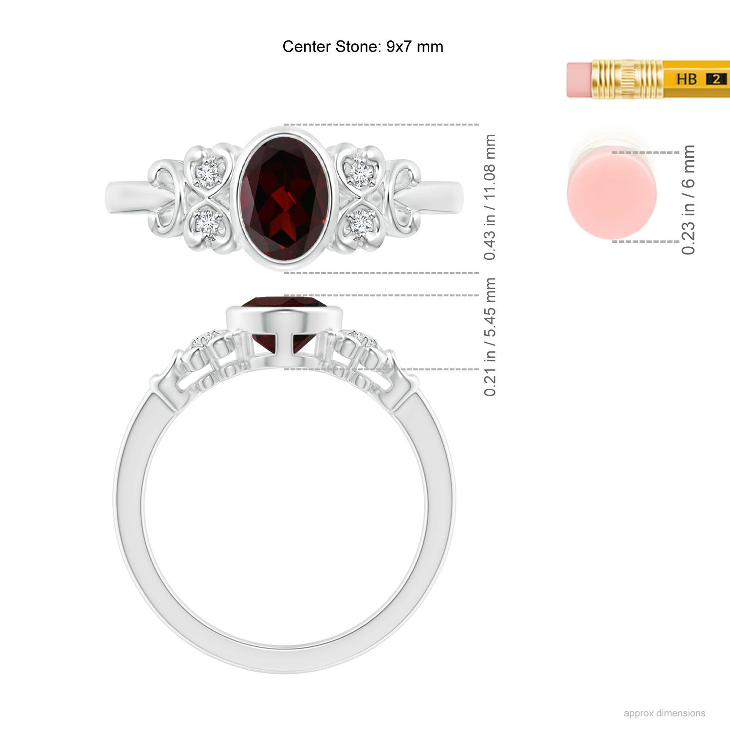 A - Garnet / 2.06 CT / 14 KT White Gold