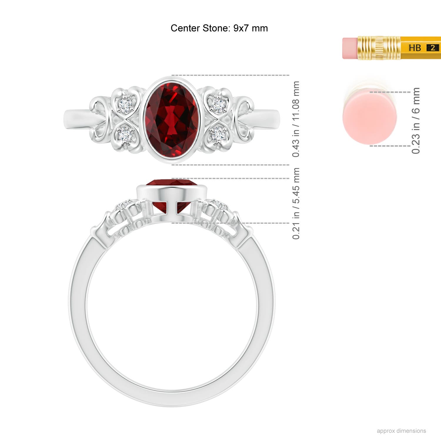 AAAA - Garnet / 2.06 CT / 14 KT White Gold