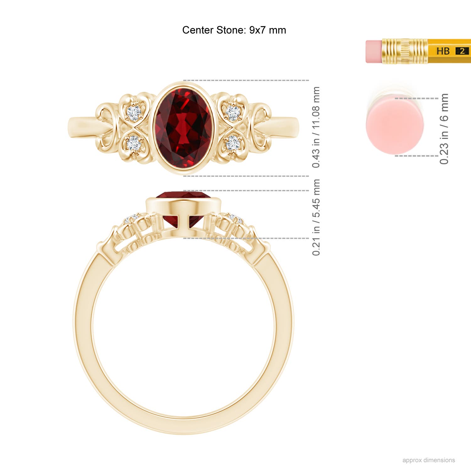 AAAA - Garnet / 2.06 CT / 14 KT Yellow Gold