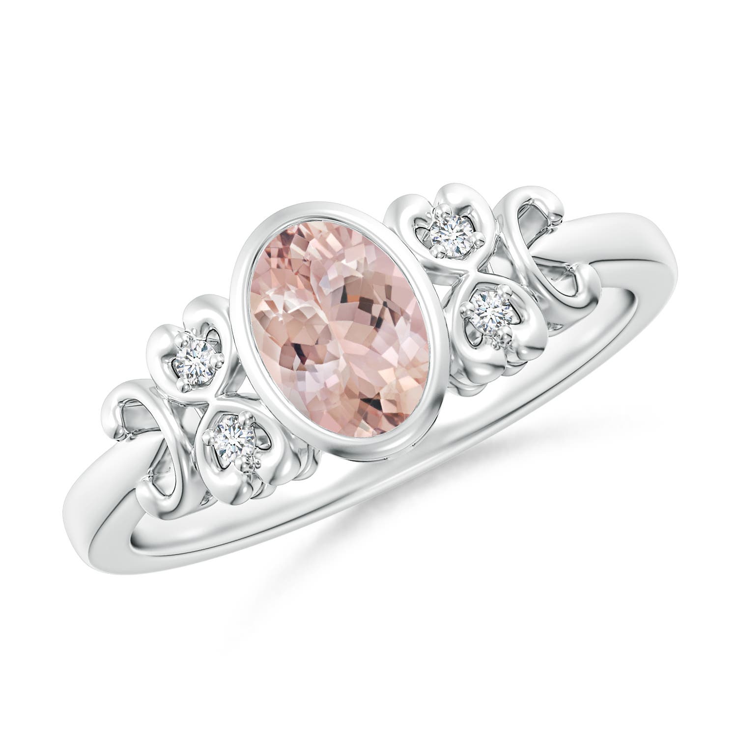 AA - Morganite / 0.74 CT / 14 KT White Gold