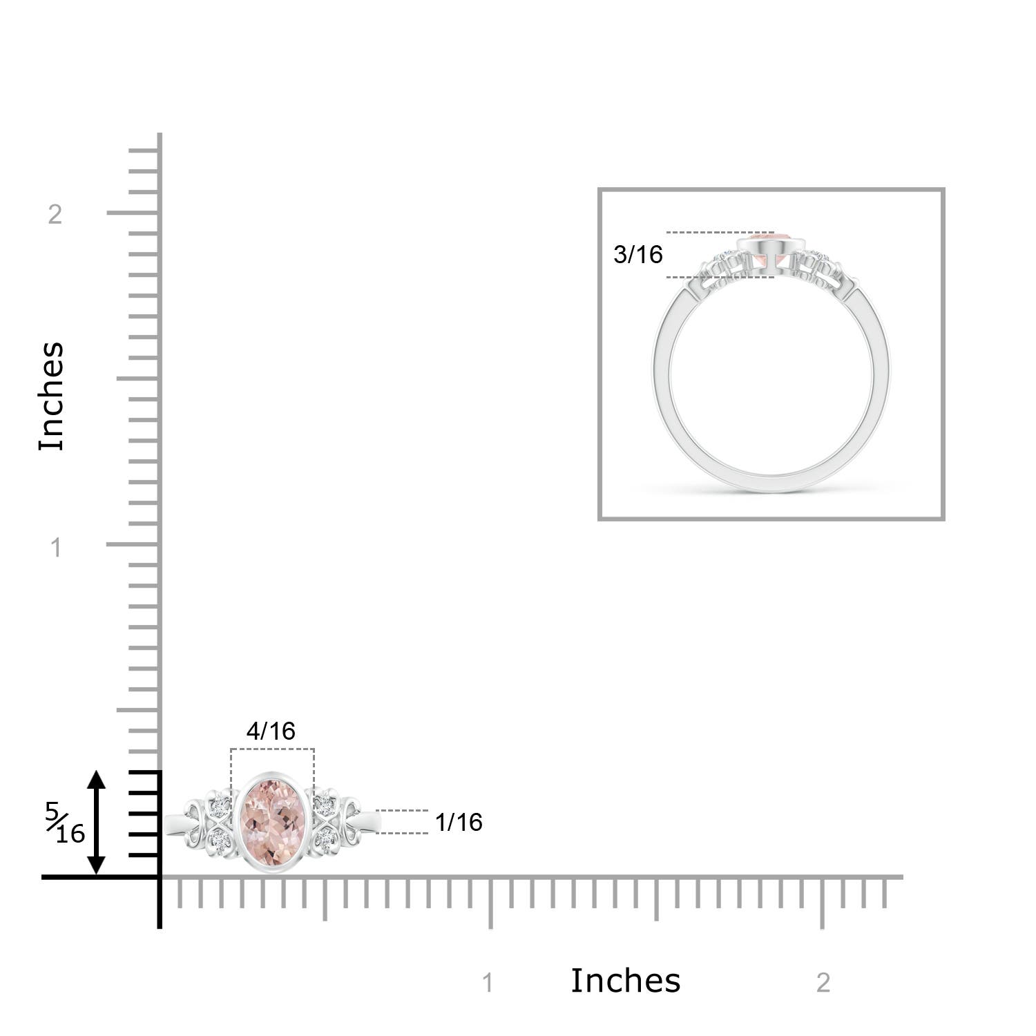 AA - Morganite / 0.74 CT / 14 KT White Gold