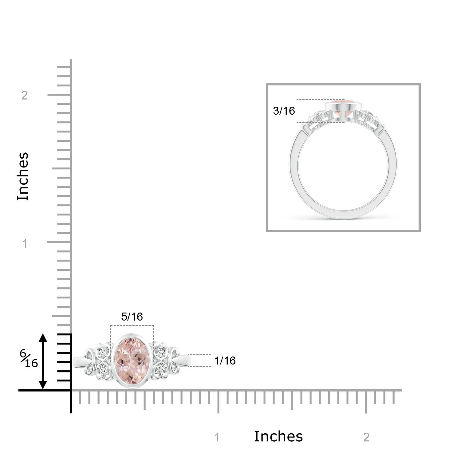 AA - Morganite / 1.15 CT / 14 KT White Gold