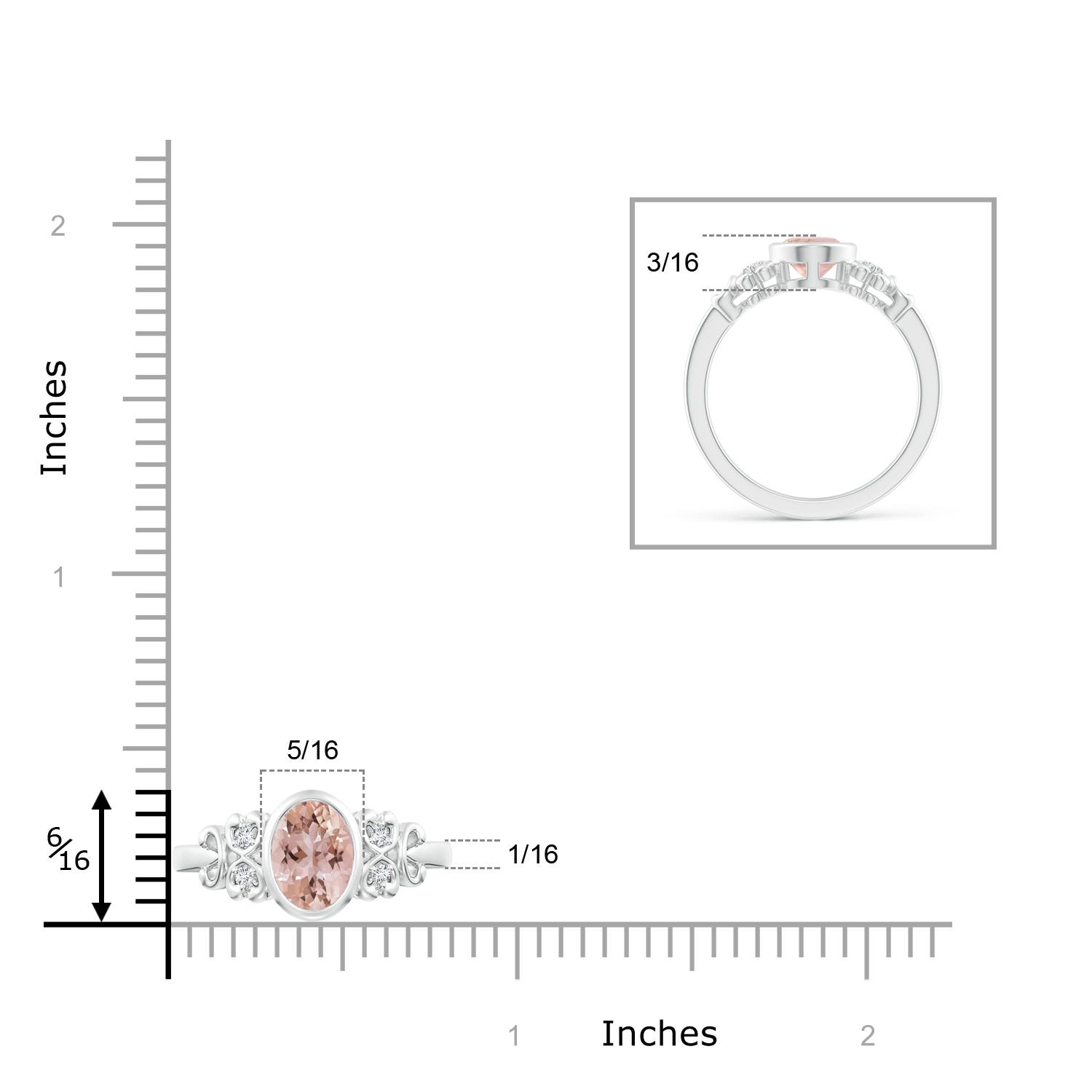 AAA - Morganite / 1.15 CT / 14 KT White Gold