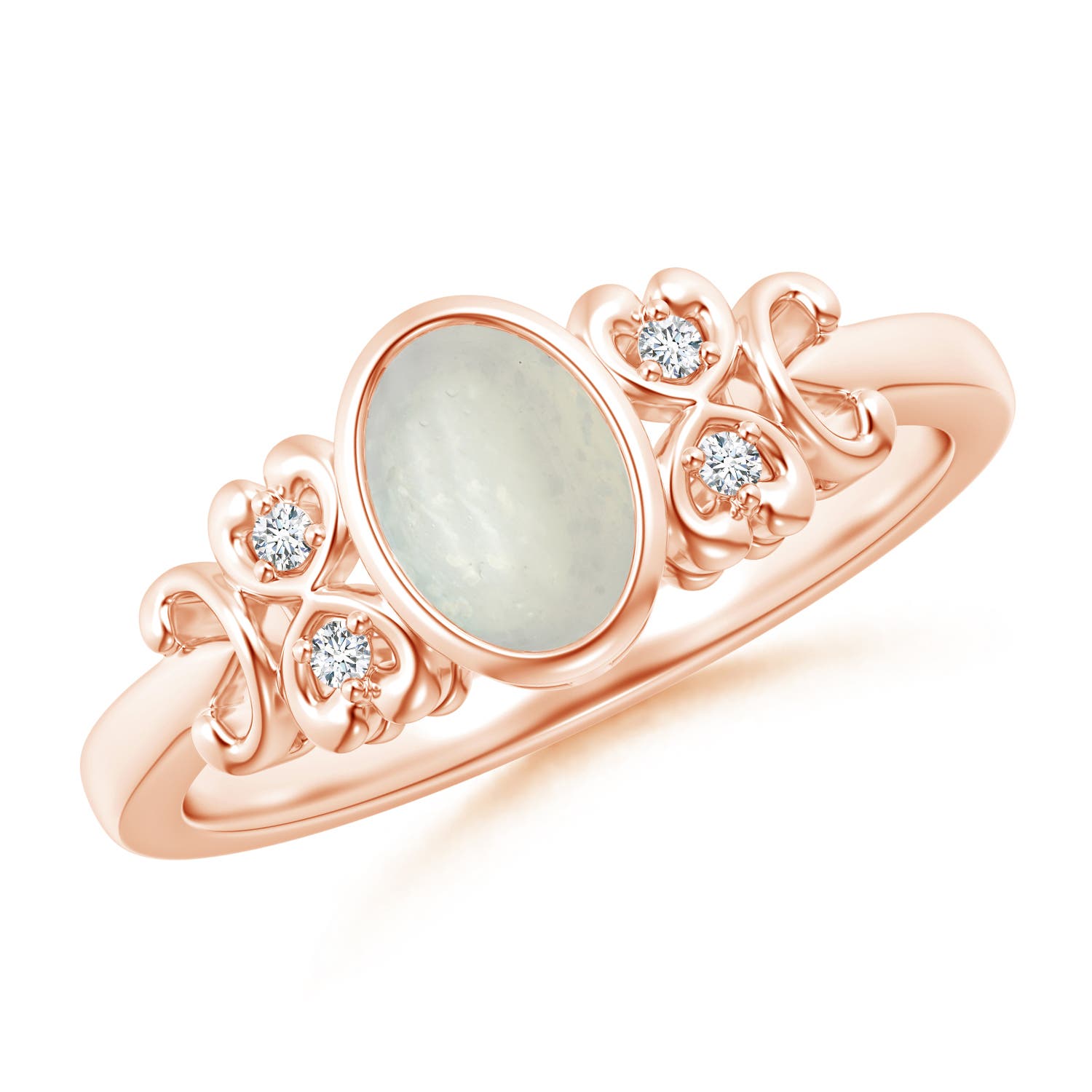 A - Moonstone / 0.72 CT / 14 KT Rose Gold