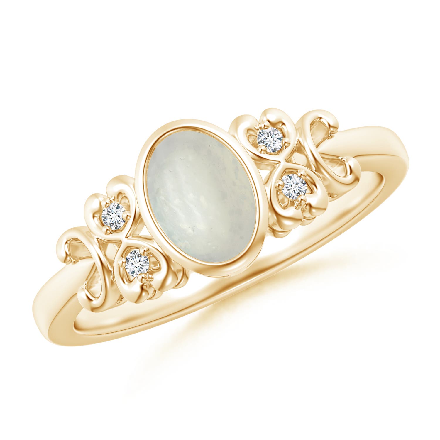 A - Moonstone / 0.72 CT / 14 KT Yellow Gold