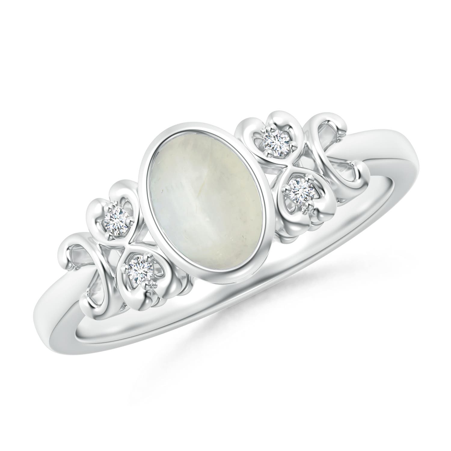 AA - Moonstone / 0.72 CT / 14 KT White Gold