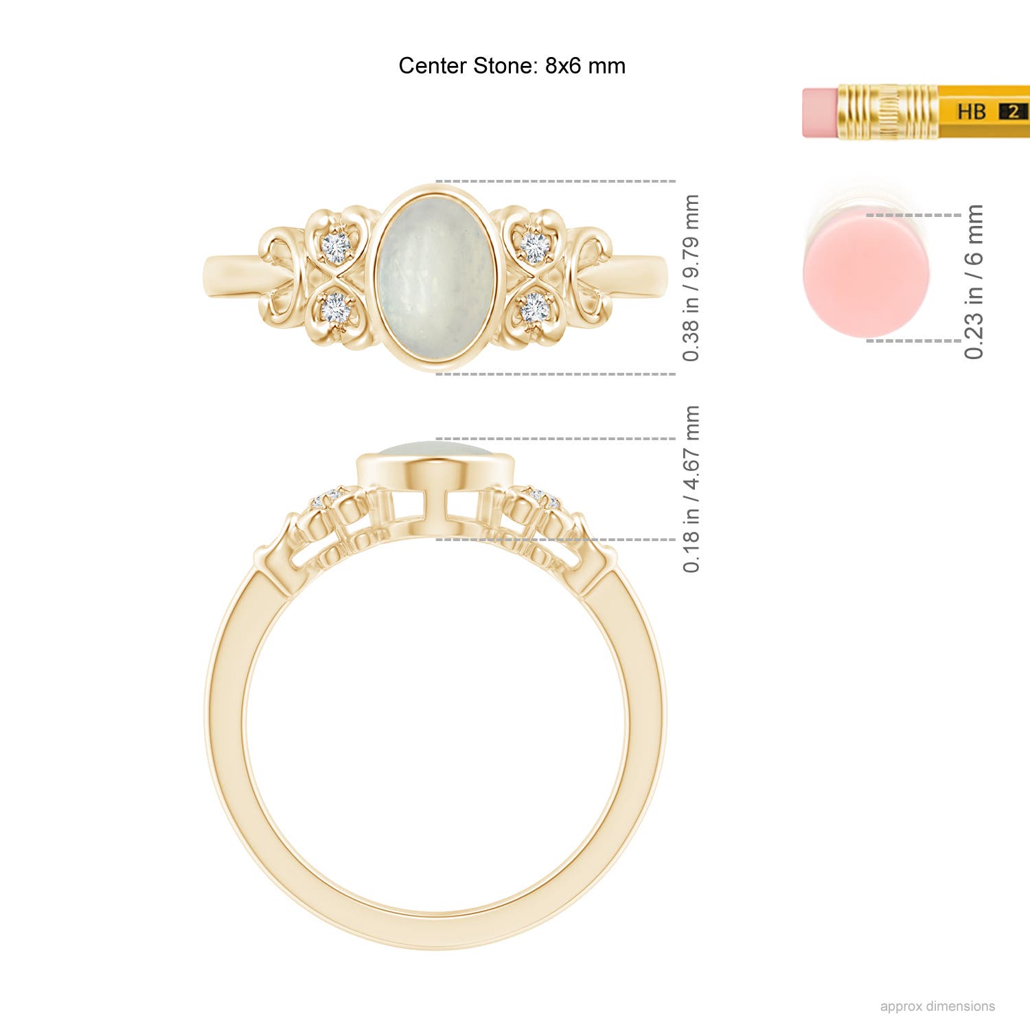 A - Moonstone / 1.15 CT / 14 KT Yellow Gold