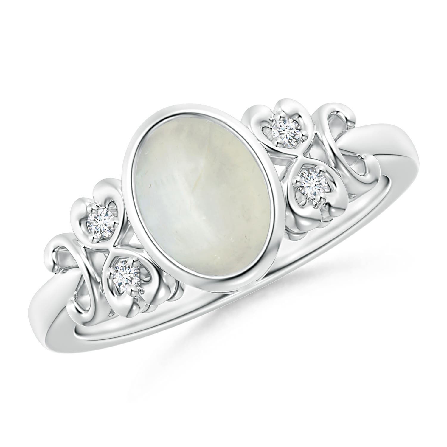 AA - Moonstone / 1.15 CT / 14 KT White Gold