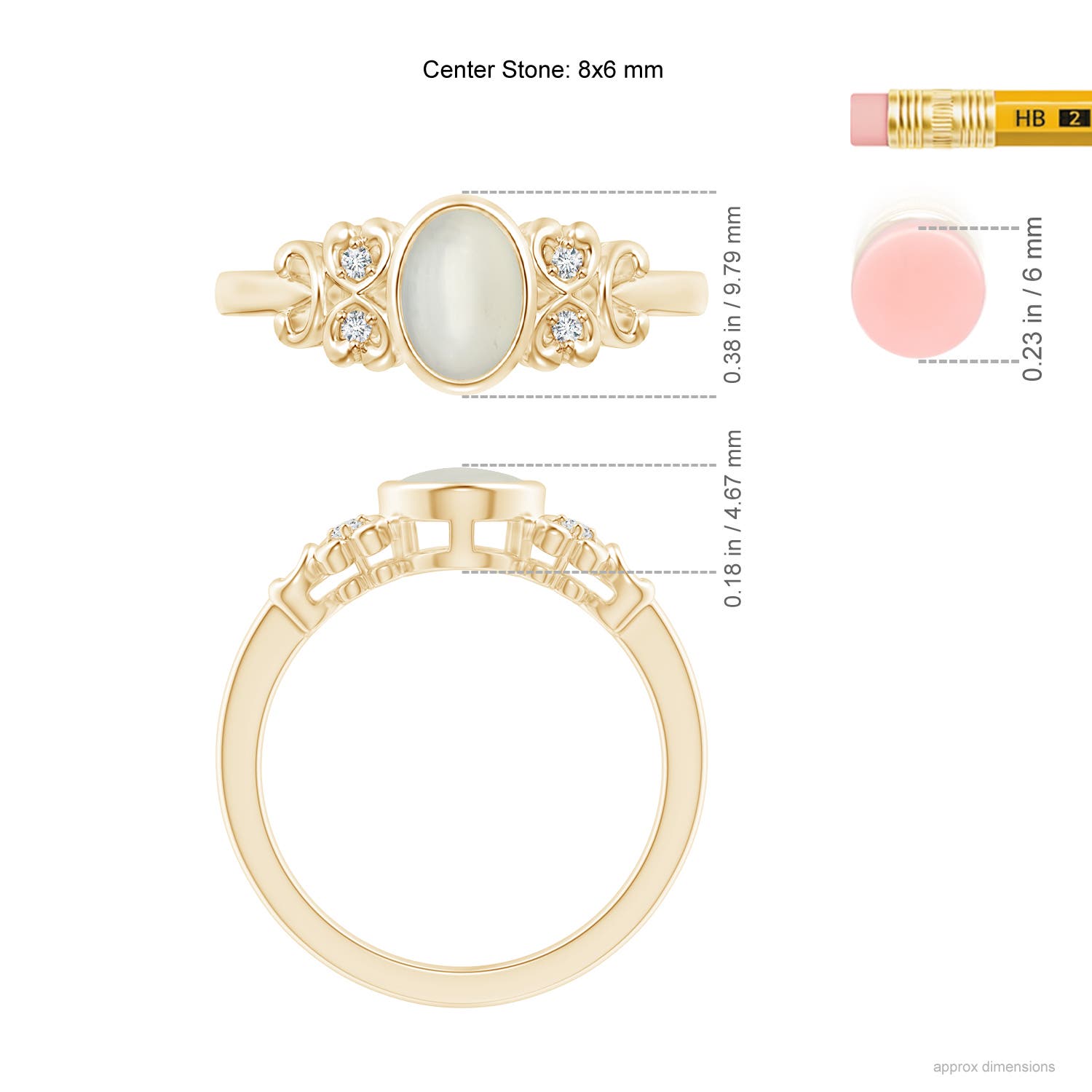 AAA - Moonstone / 1.15 CT / 14 KT Yellow Gold