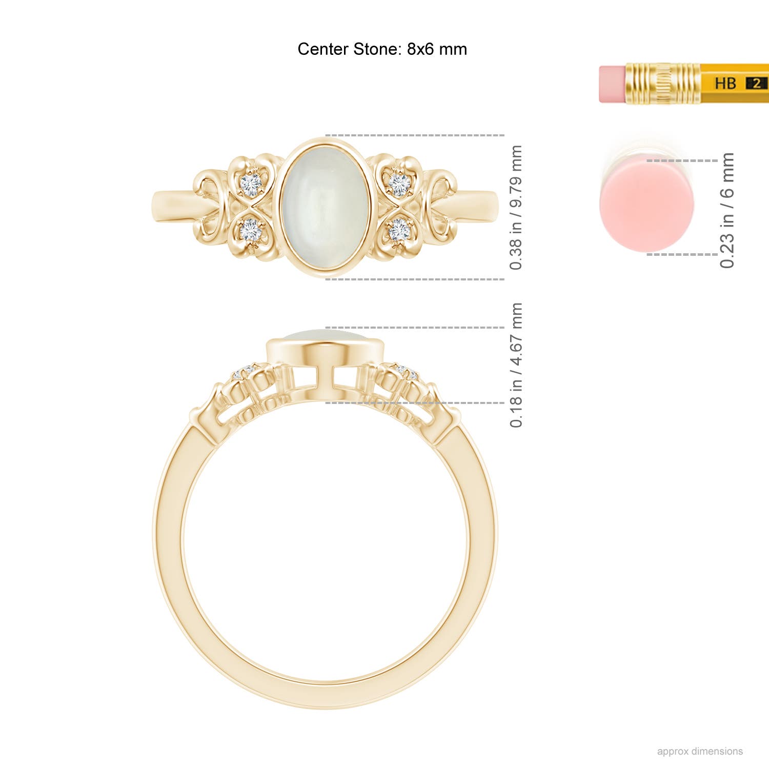 AAAA - Moonstone / 1.15 CT / 14 KT Yellow Gold