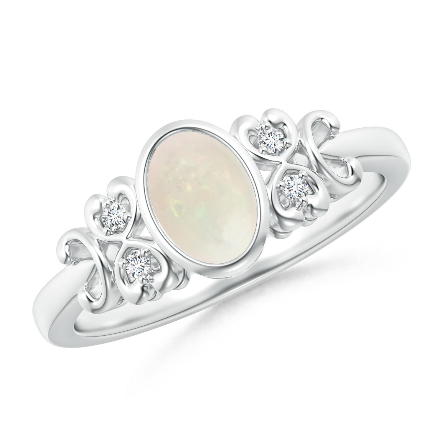 A - Opal / 0.49 CT / 14 KT White Gold