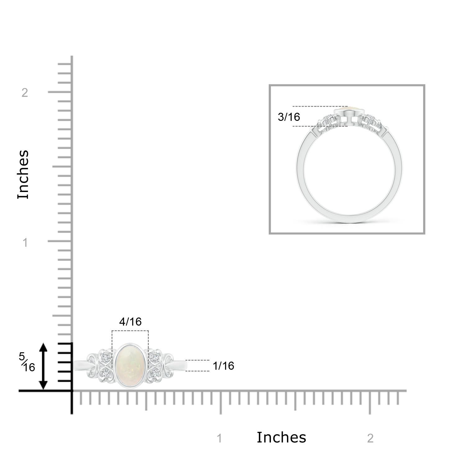 A - Opal / 0.49 CT / 14 KT White Gold