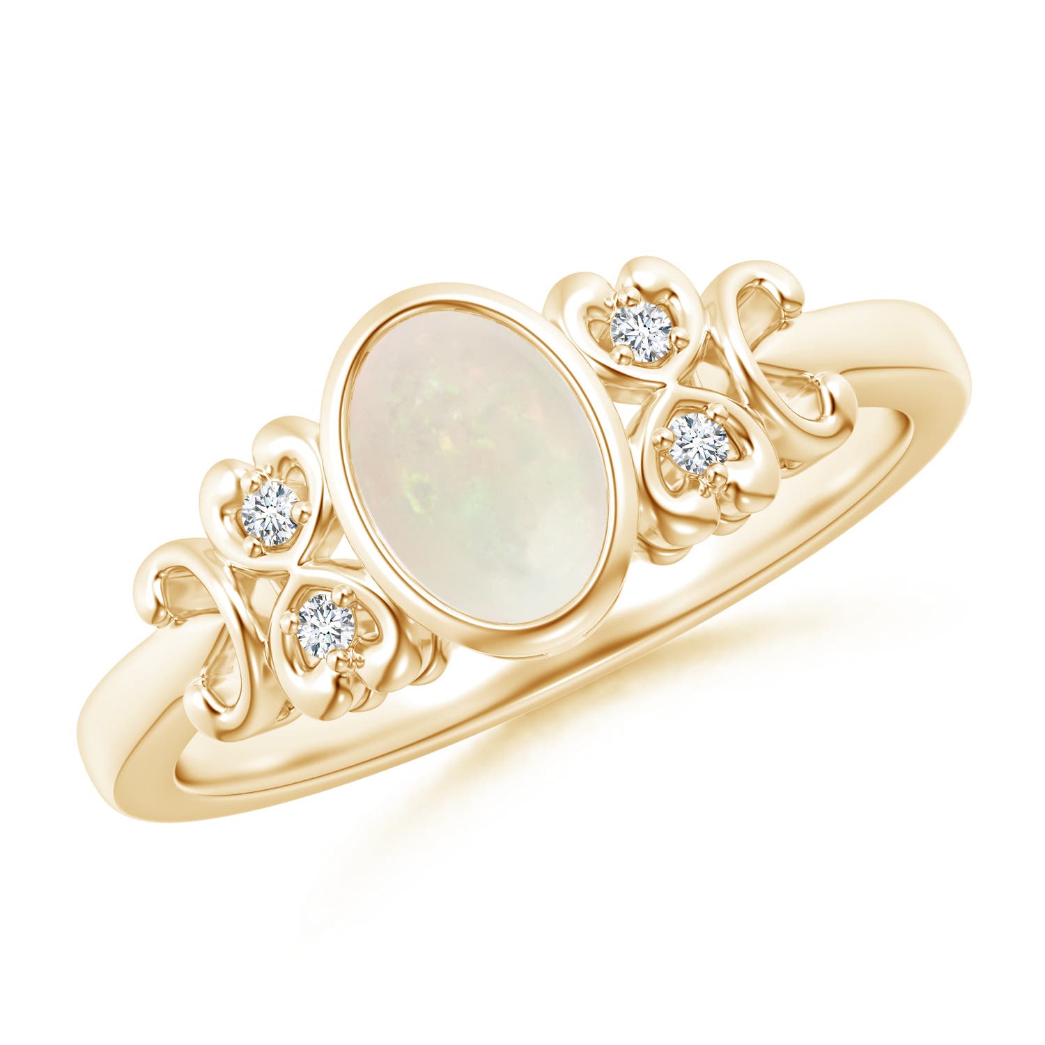 A - Opal / 0.49 CT / 14 KT Yellow Gold