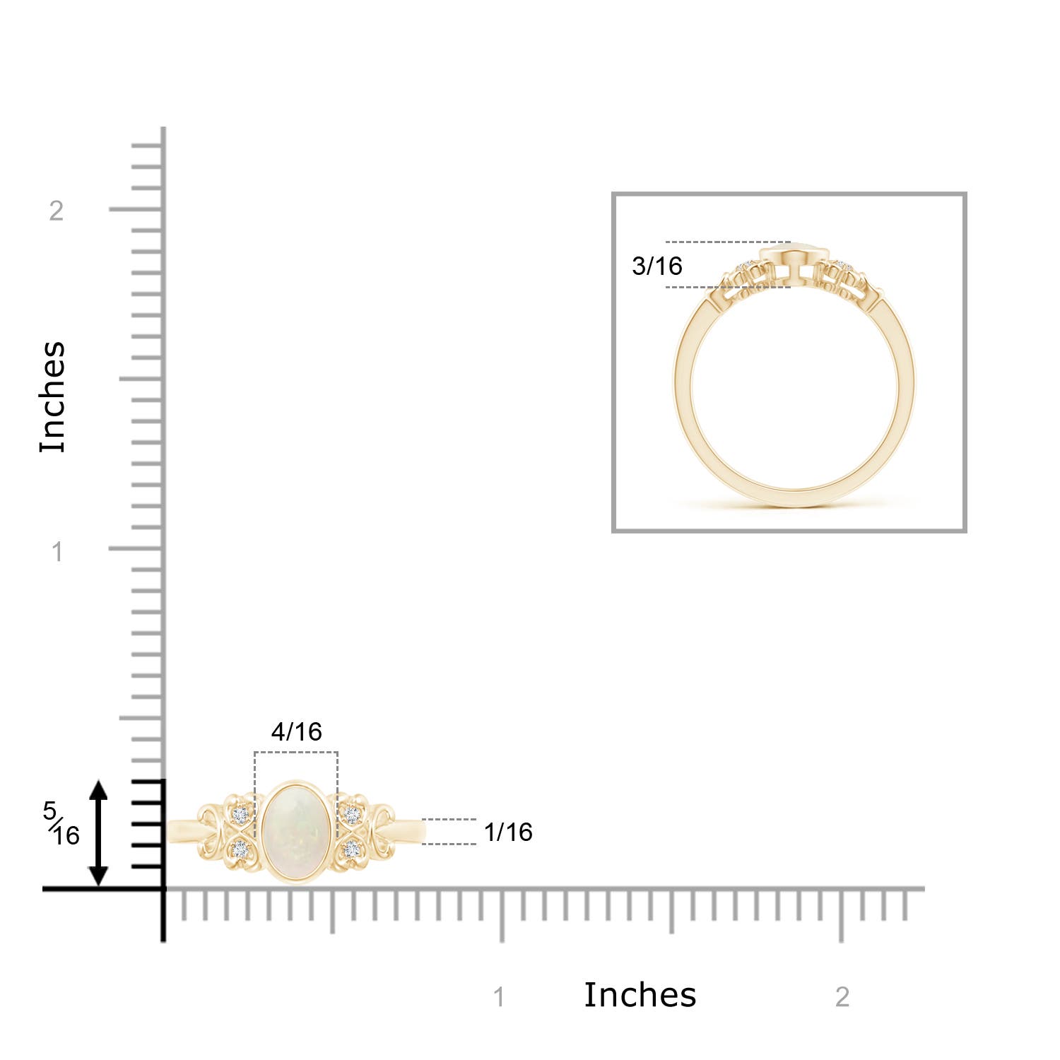 A - Opal / 0.49 CT / 14 KT Yellow Gold