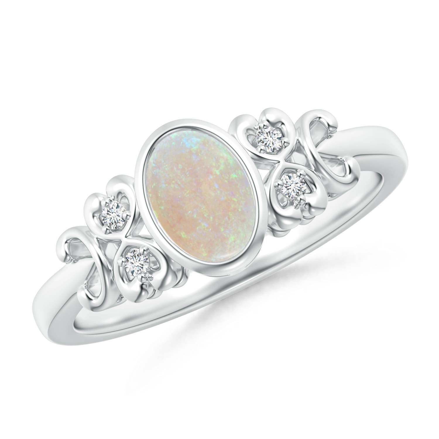 AA - Opal / 0.49 CT / 14 KT White Gold