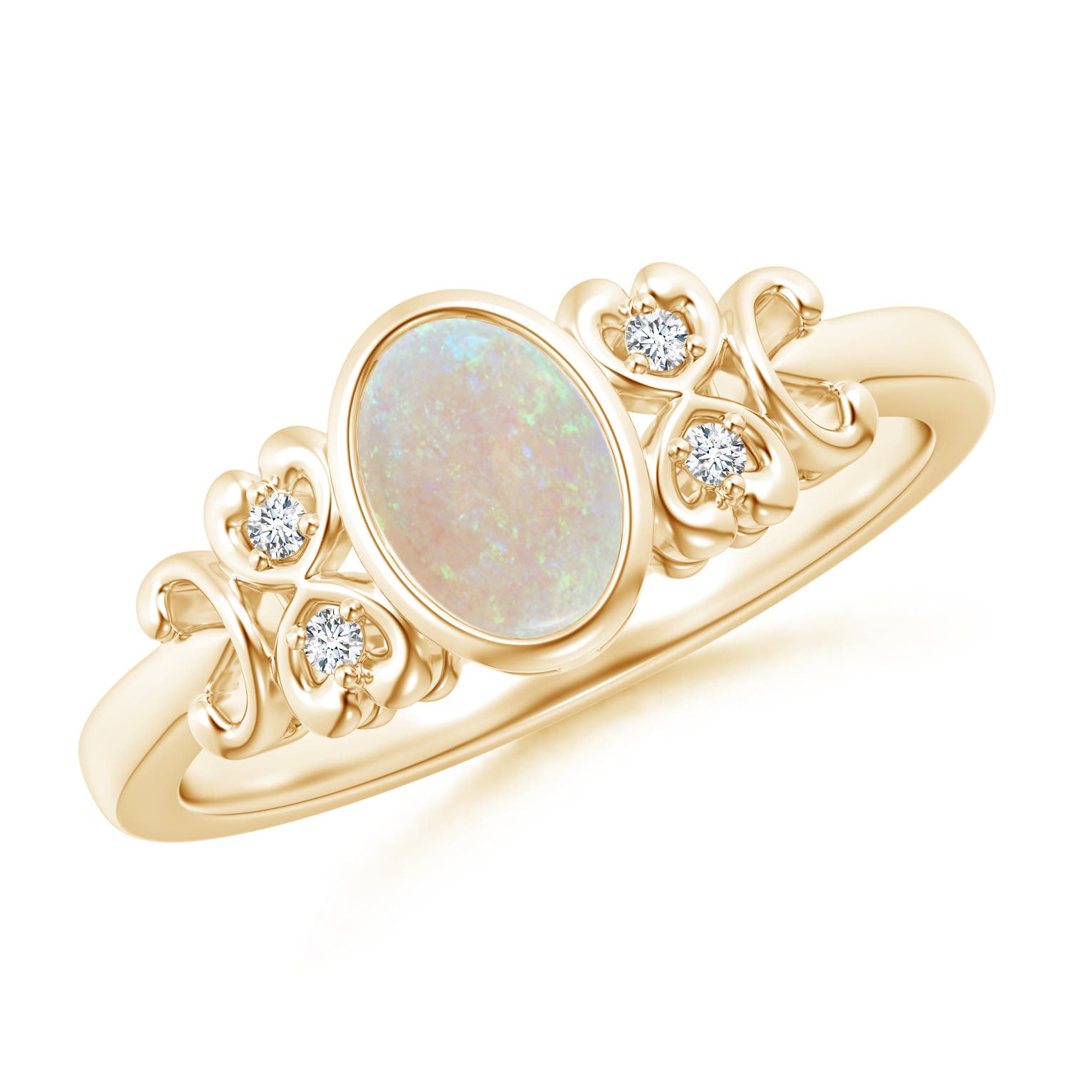 AA - Opal / 0.49 CT / 14 KT Yellow Gold