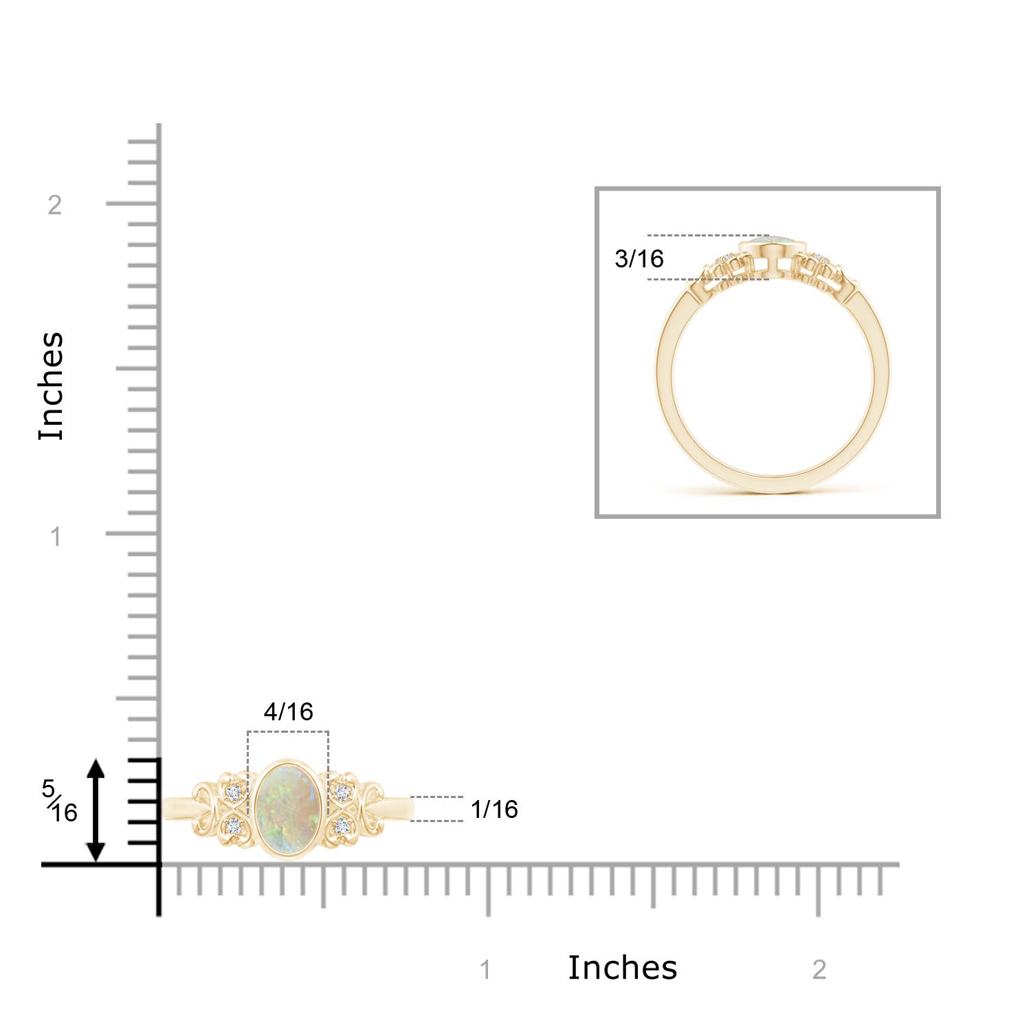 AAA - Opal / 0.49 CT / 14 KT Yellow Gold