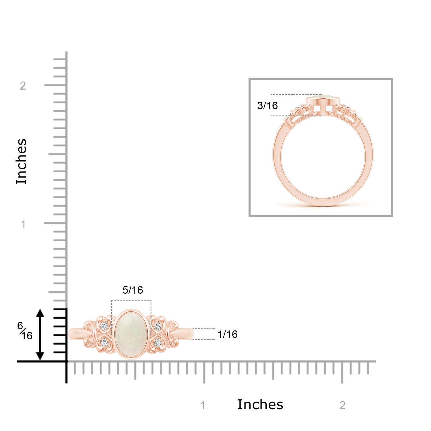 A - Opal / 0.85 CT / 14 KT Rose Gold