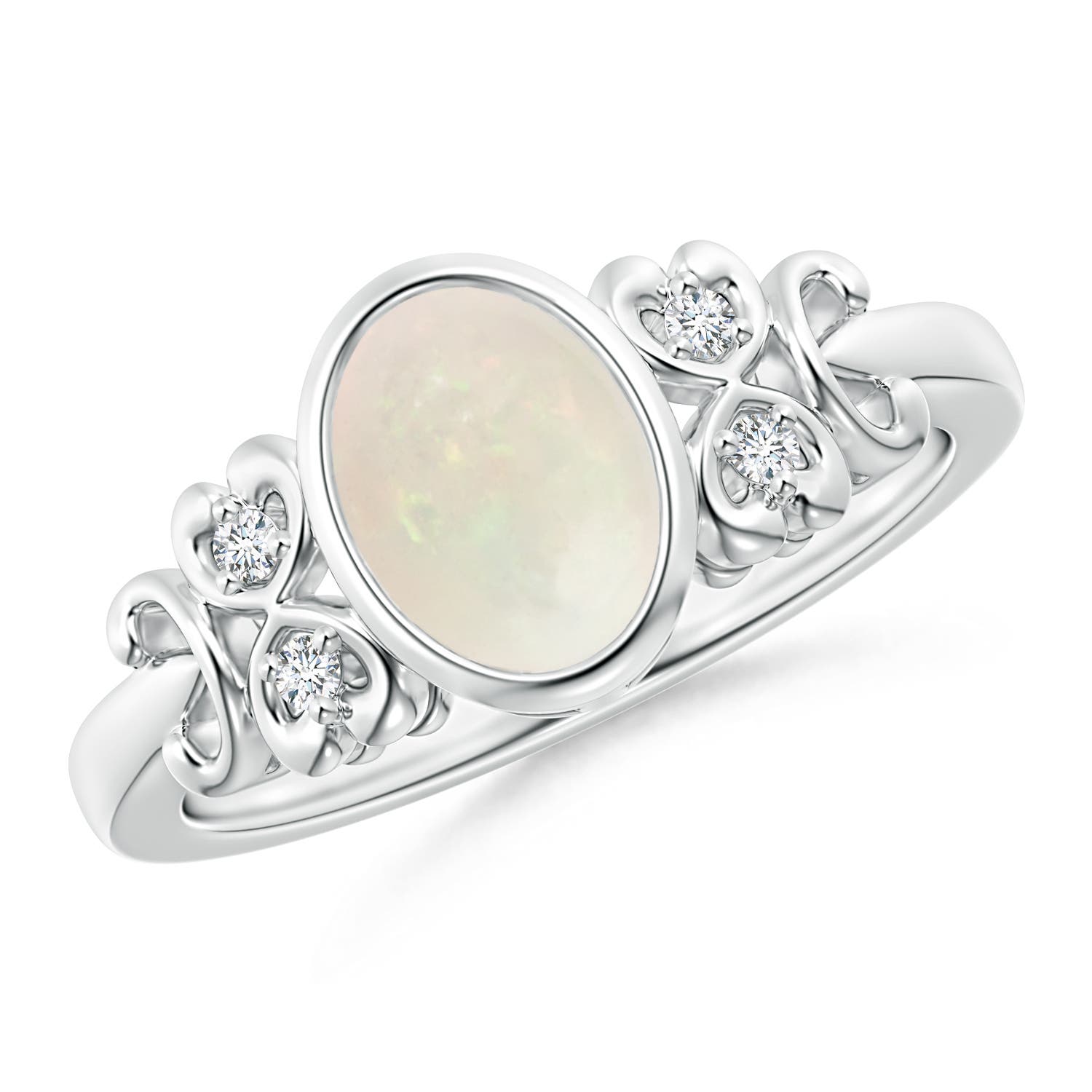 A - Opal / 0.85 CT / 14 KT White Gold