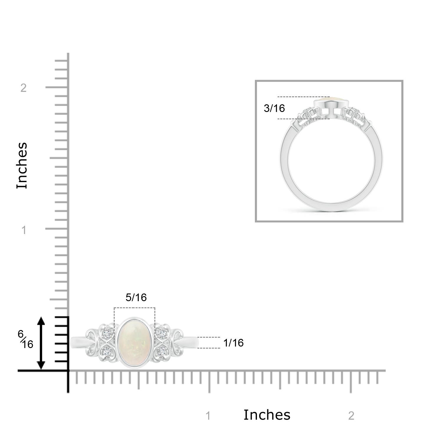 A - Opal / 0.85 CT / 14 KT White Gold