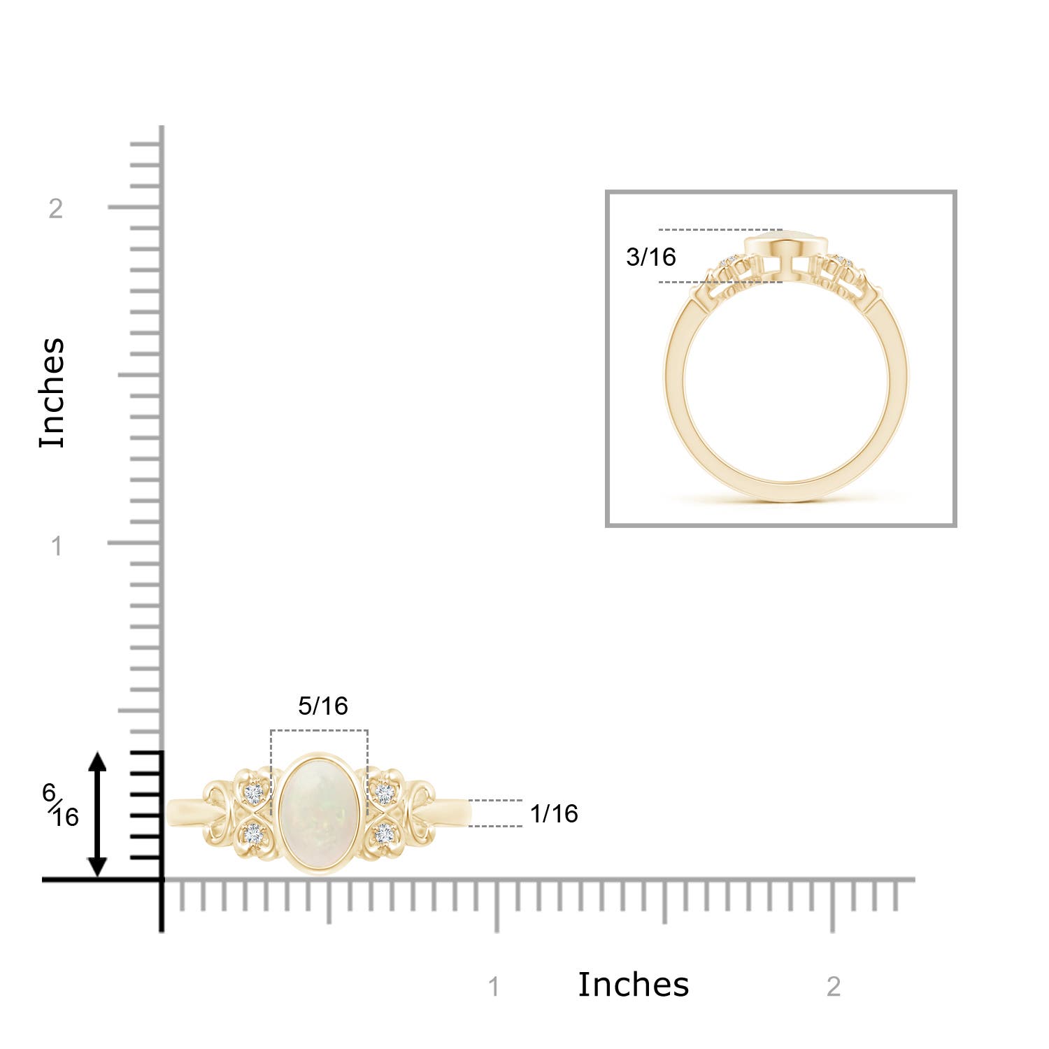 A - Opal / 0.85 CT / 14 KT Yellow Gold