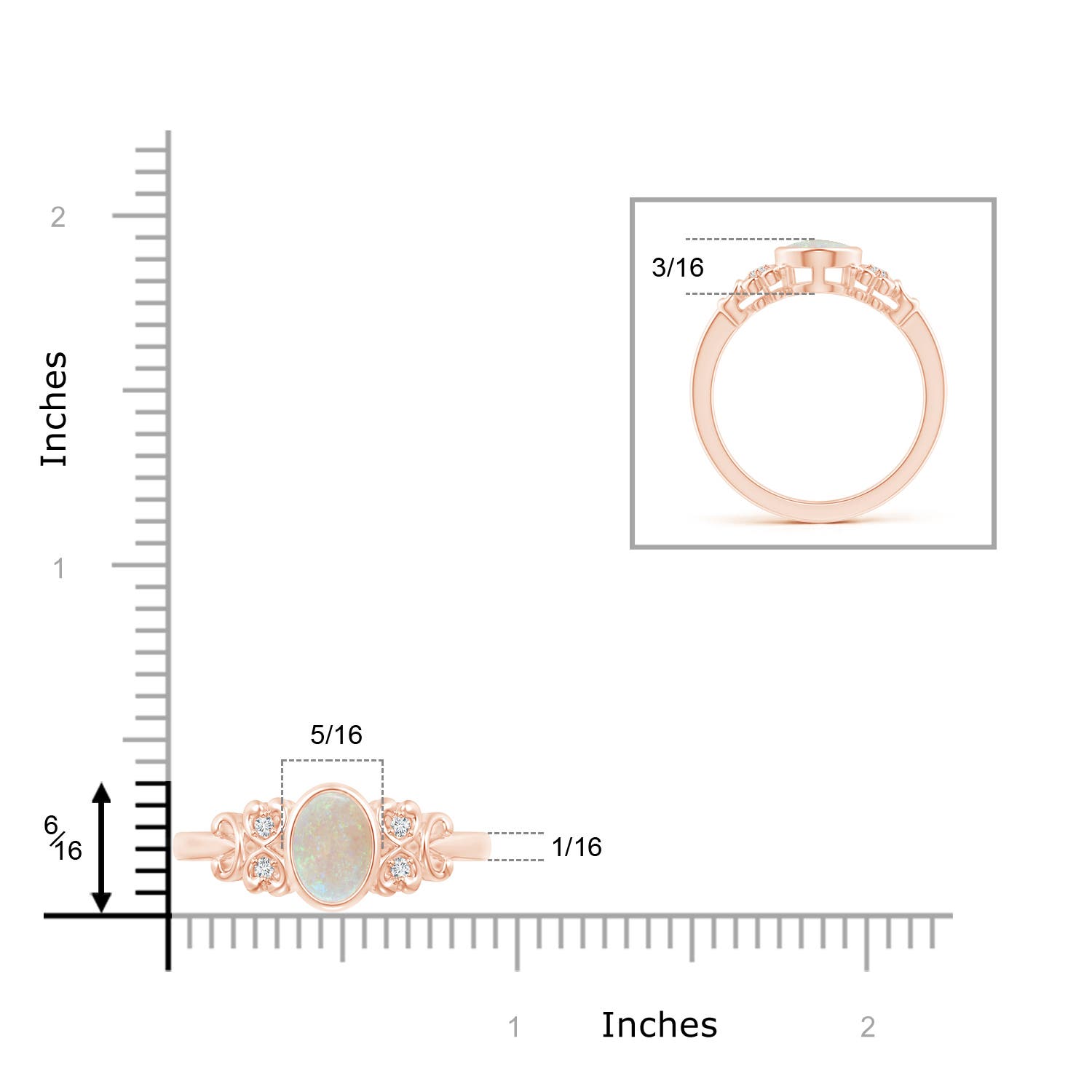 AA - Opal / 0.85 CT / 14 KT Rose Gold