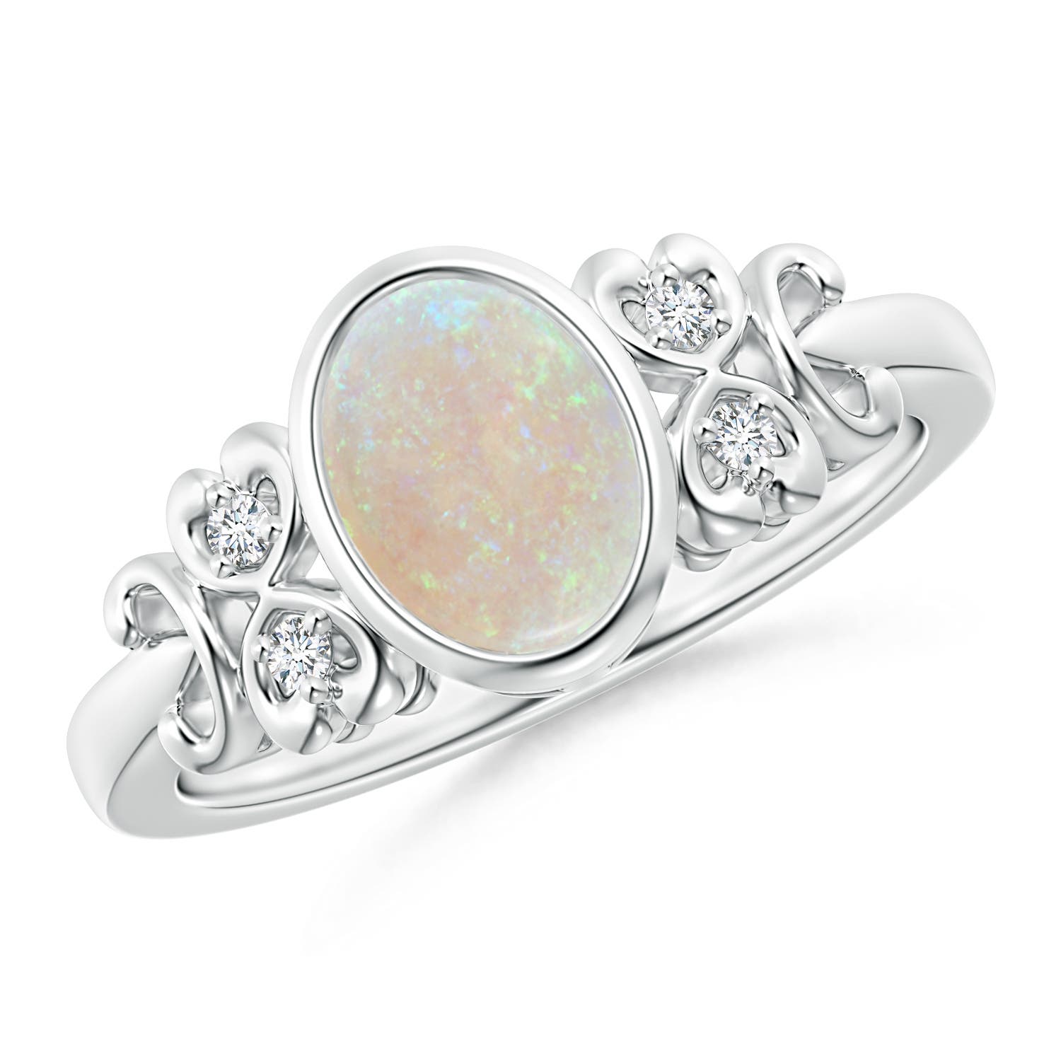 AA - Opal / 0.85 CT / 14 KT White Gold