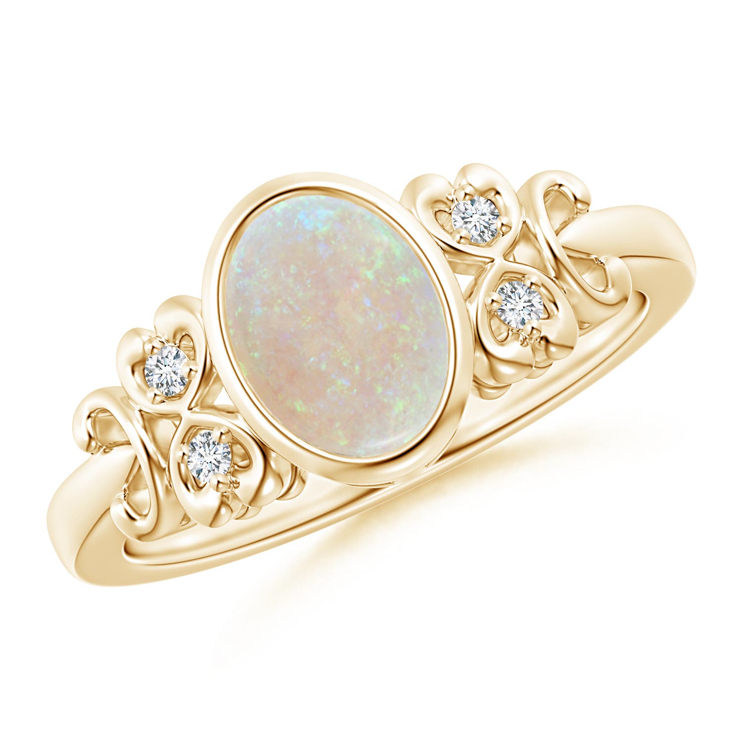 AA - Opal / 0.85 CT / 14 KT Yellow Gold