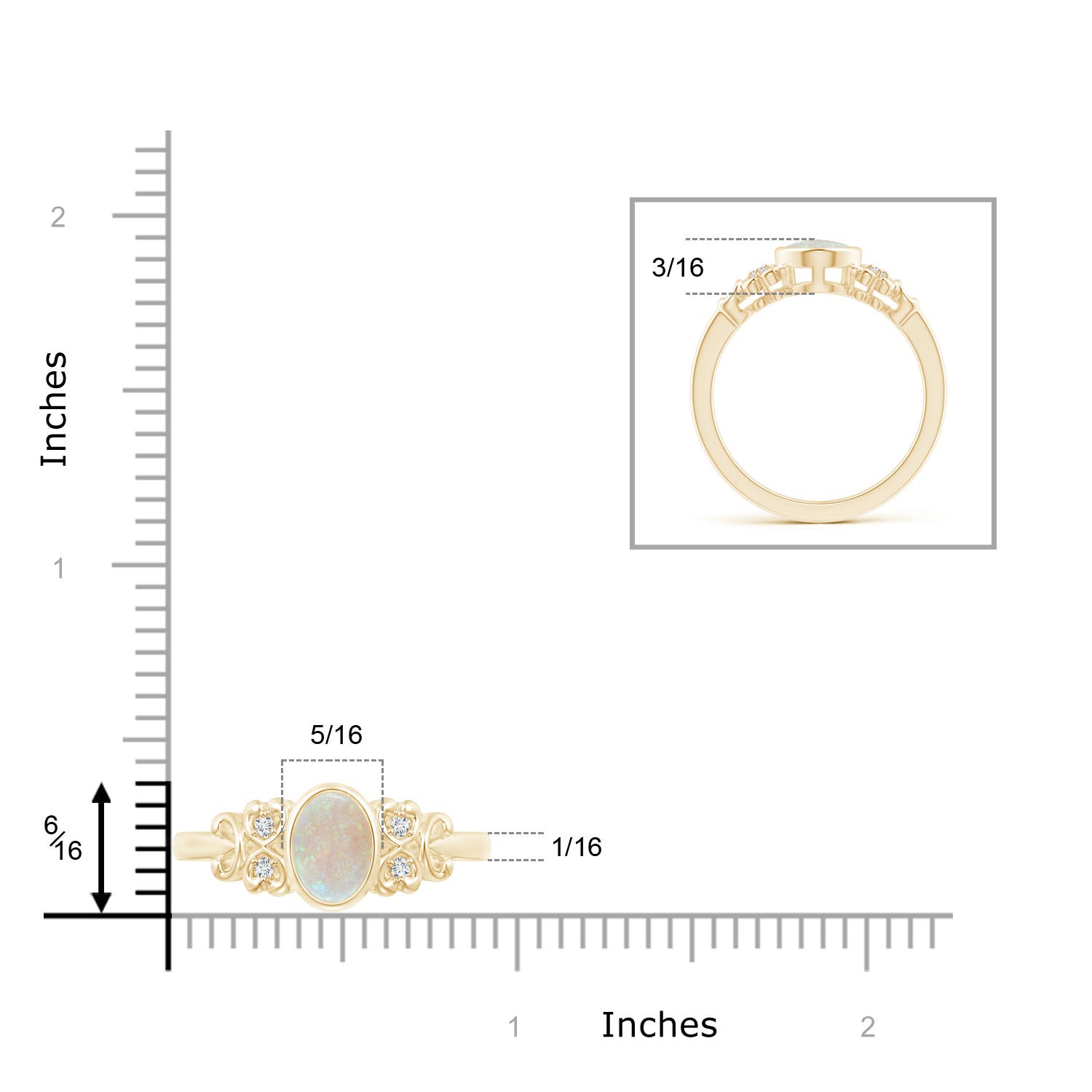 AA - Opal / 0.85 CT / 14 KT Yellow Gold