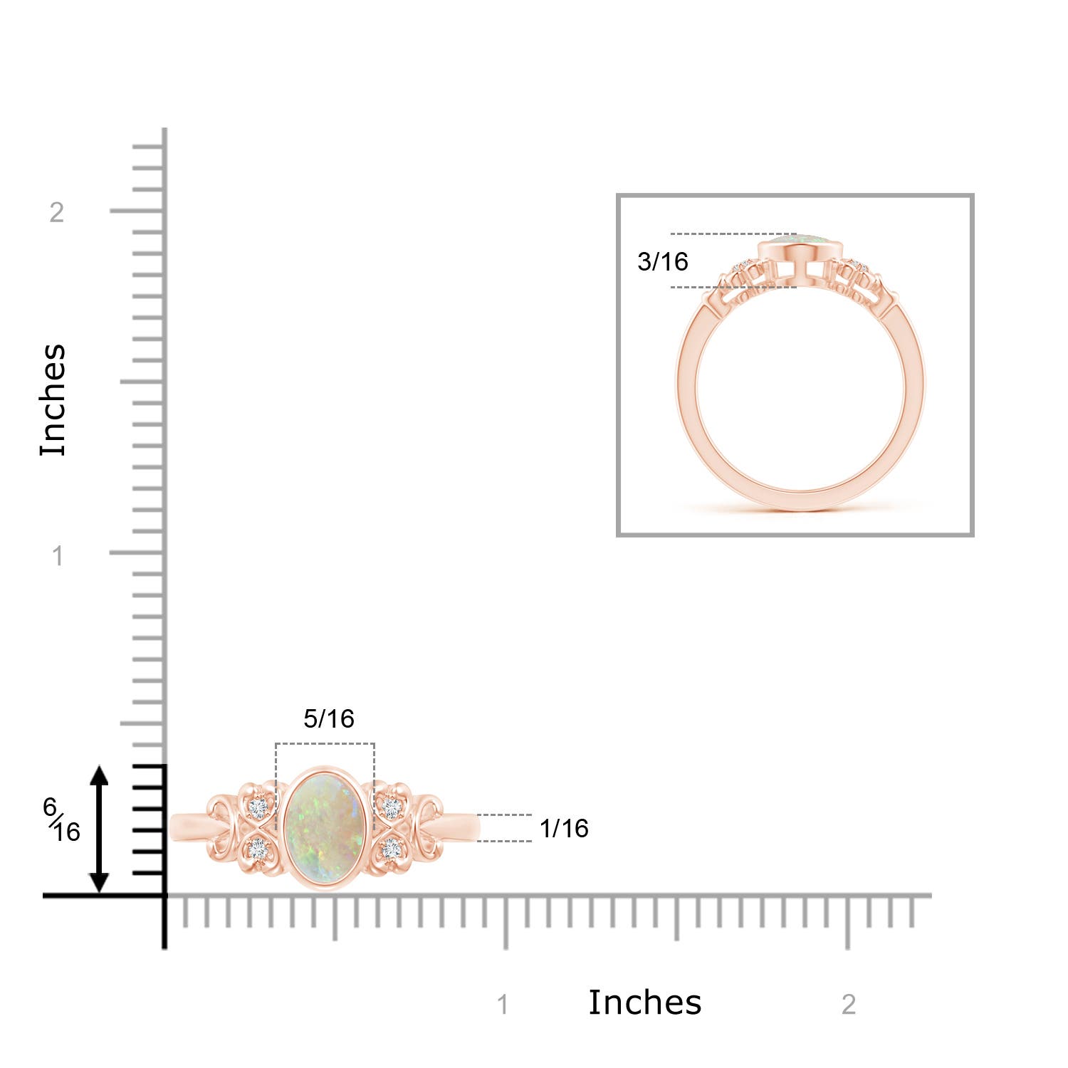 AAA - Opal / 0.85 CT / 14 KT Rose Gold