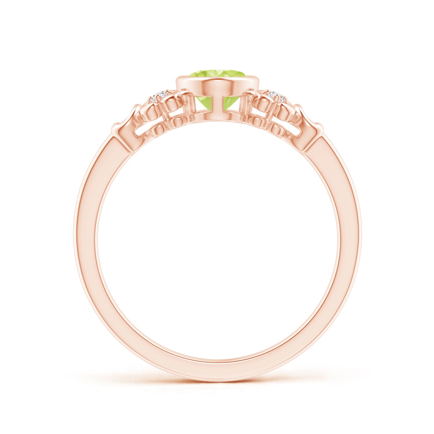 A - Peridot / 0.89 CT / 14 KT Rose Gold