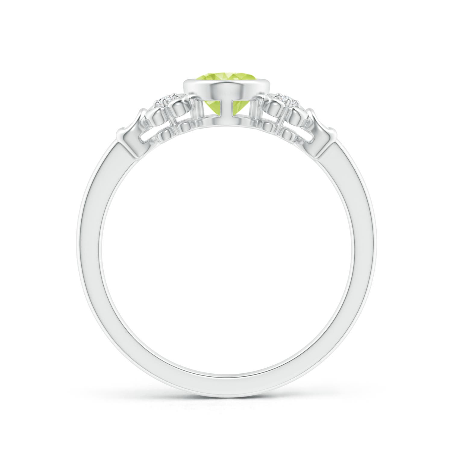 A - Peridot / 0.89 CT / 14 KT White Gold