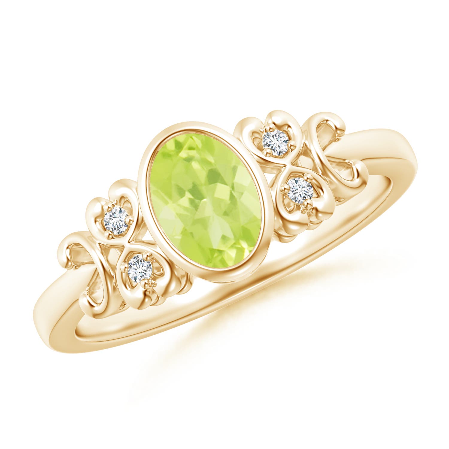 A - Peridot / 0.89 CT / 14 KT Yellow Gold