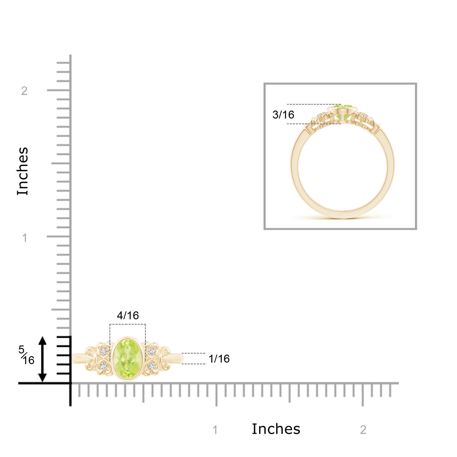 A - Peridot / 0.89 CT / 14 KT Yellow Gold