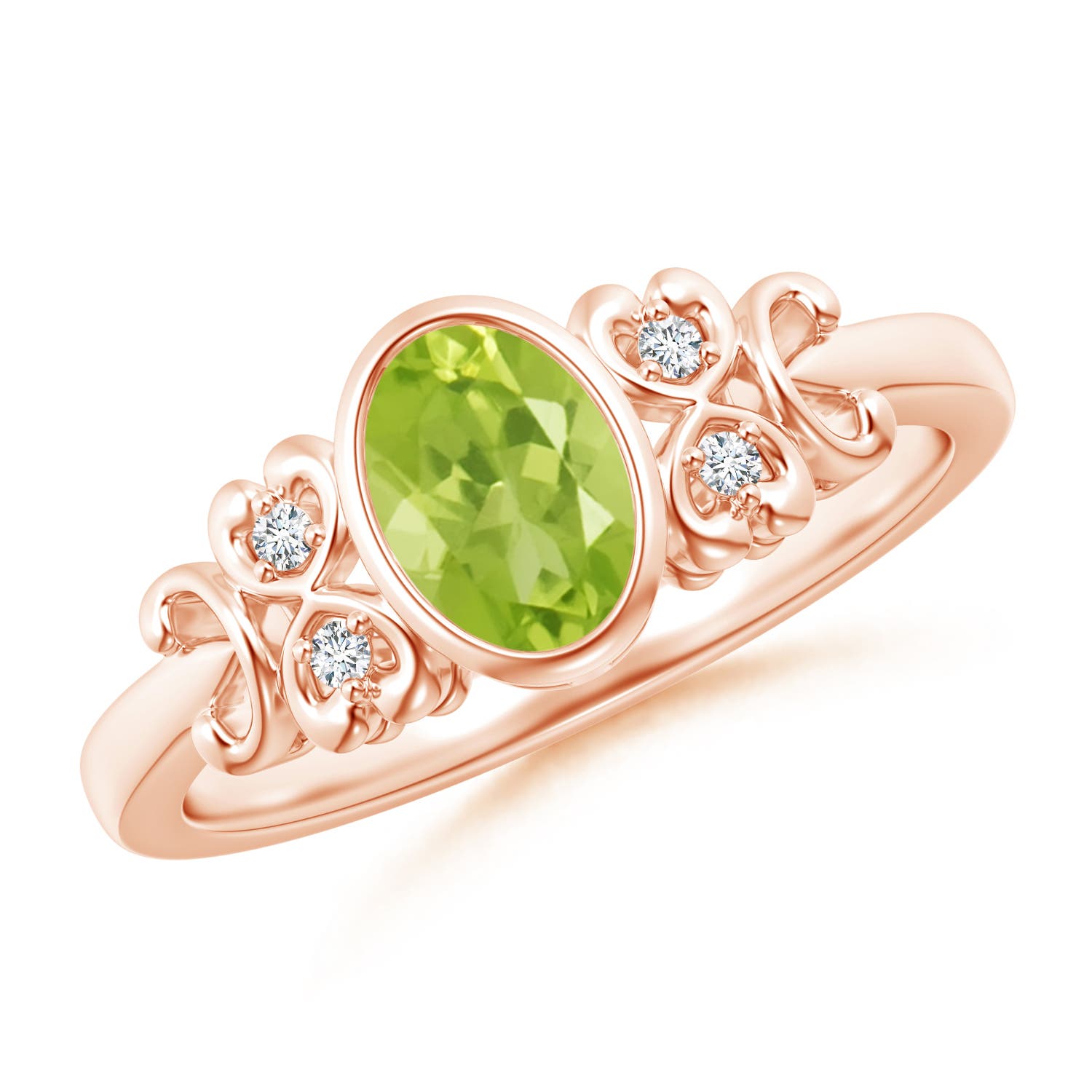 AA - Peridot / 0.89 CT / 14 KT Rose Gold