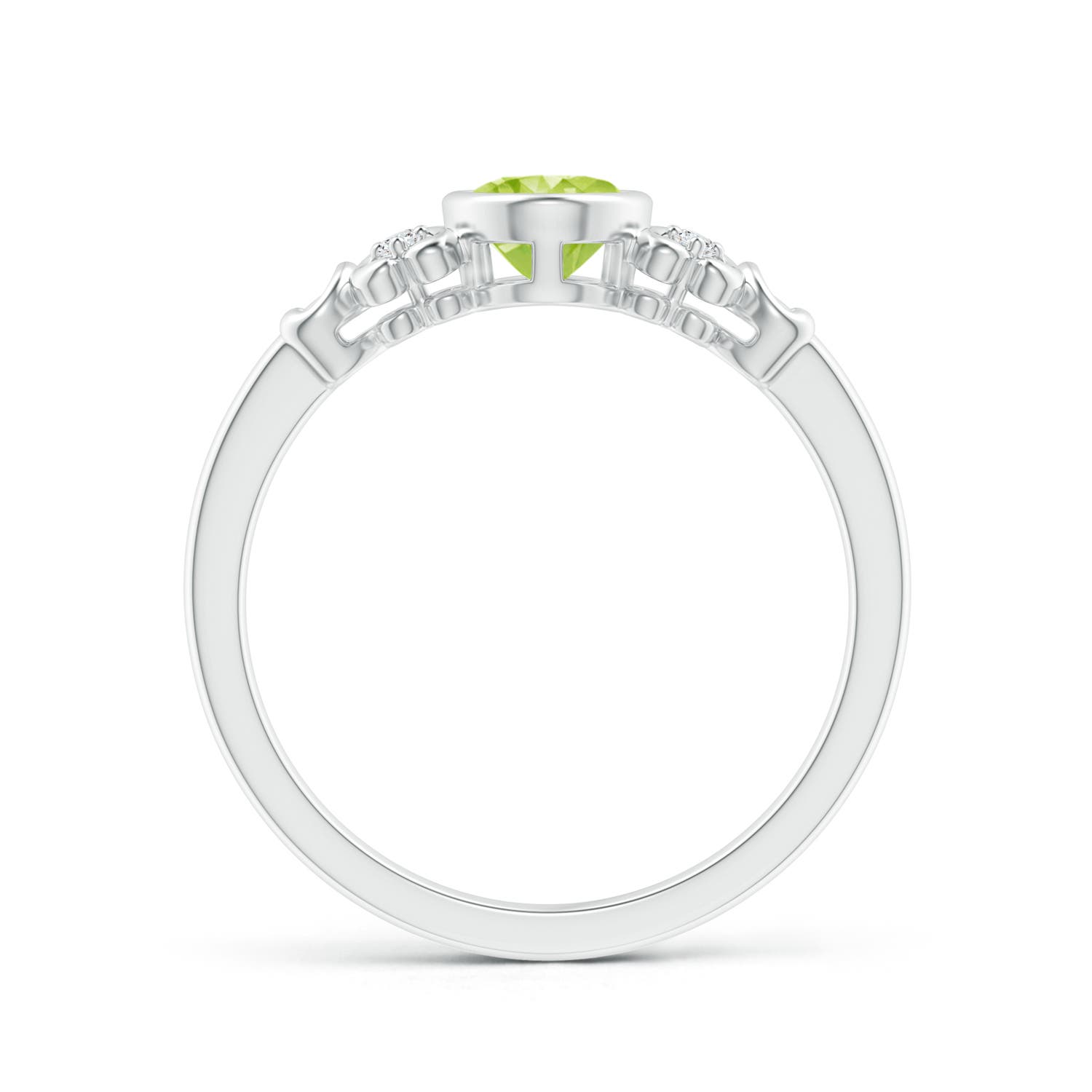 AA - Peridot / 0.89 CT / 14 KT White Gold