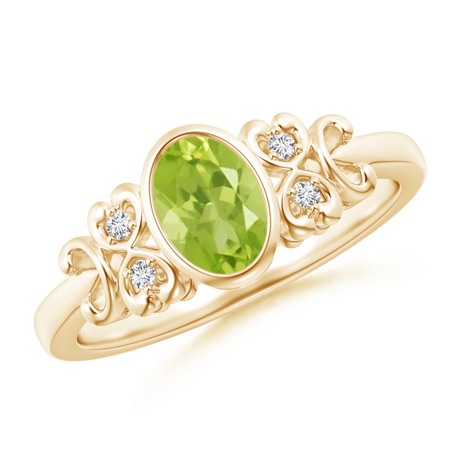 AA - Peridot / 0.89 CT / 14 KT Yellow Gold