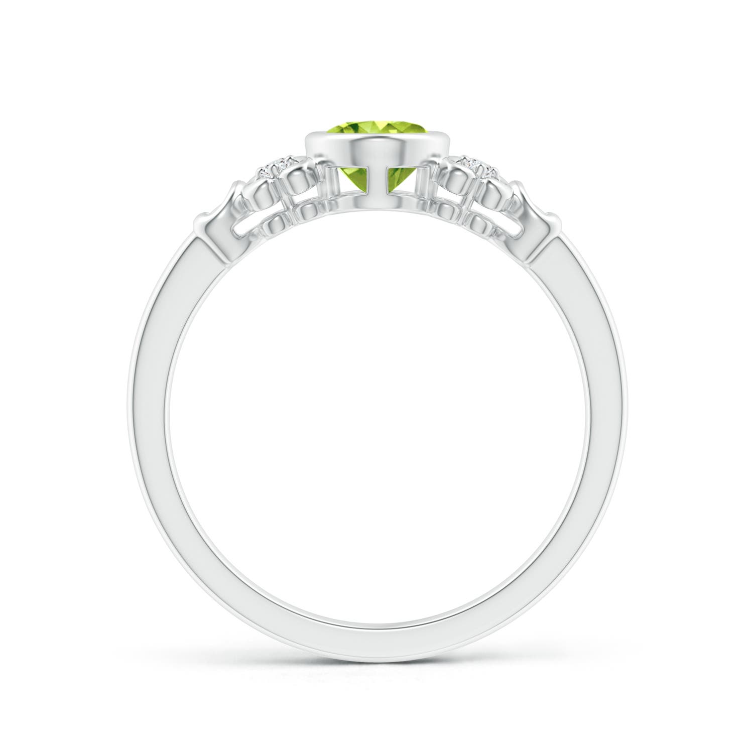 AAA - Peridot / 0.89 CT / 14 KT White Gold