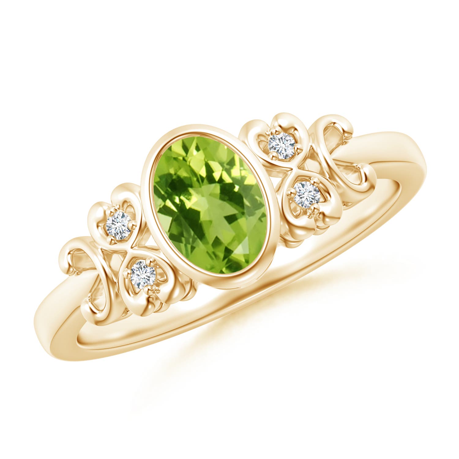 AAA - Peridot / 0.89 CT / 14 KT Yellow Gold