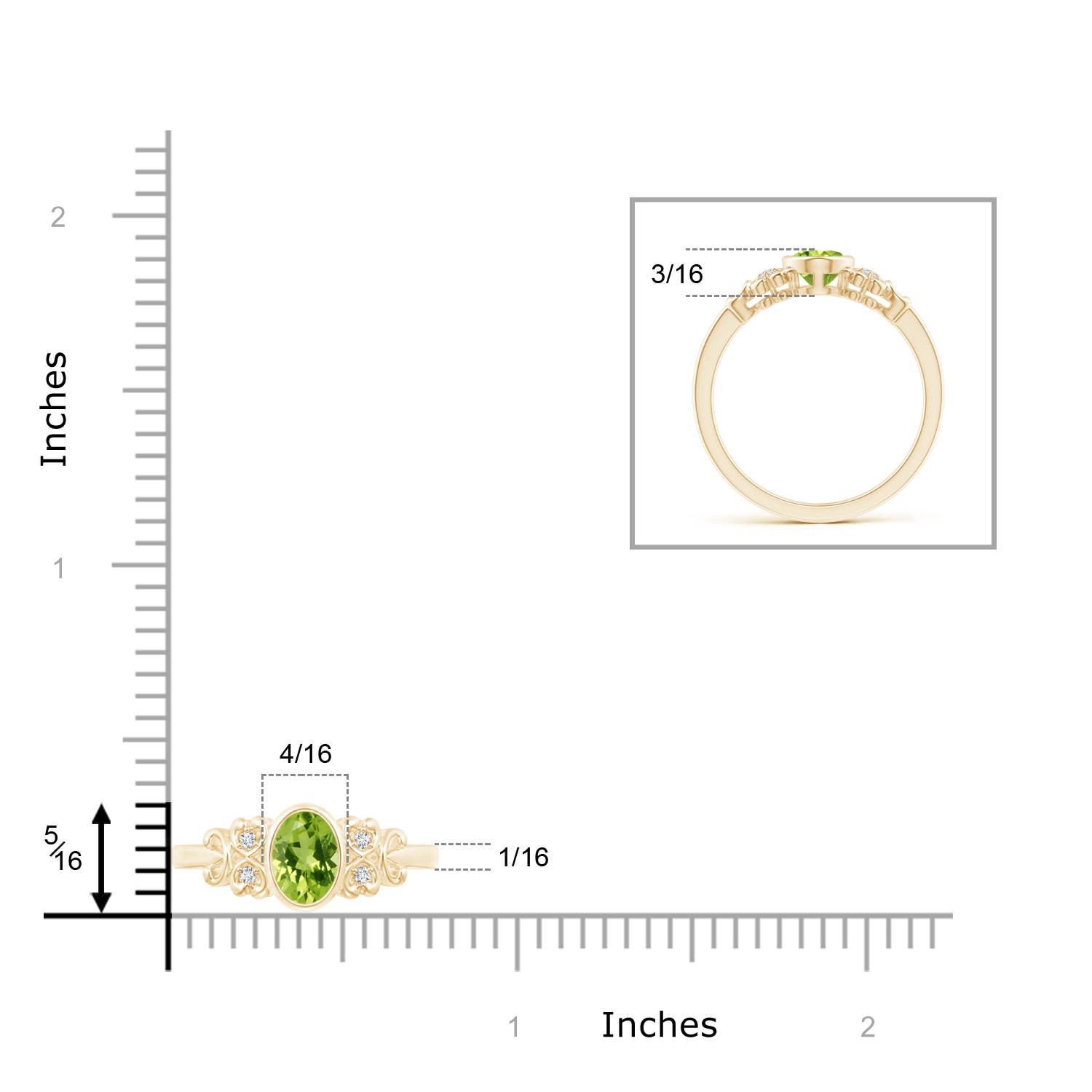 AAA - Peridot / 0.89 CT / 14 KT Yellow Gold